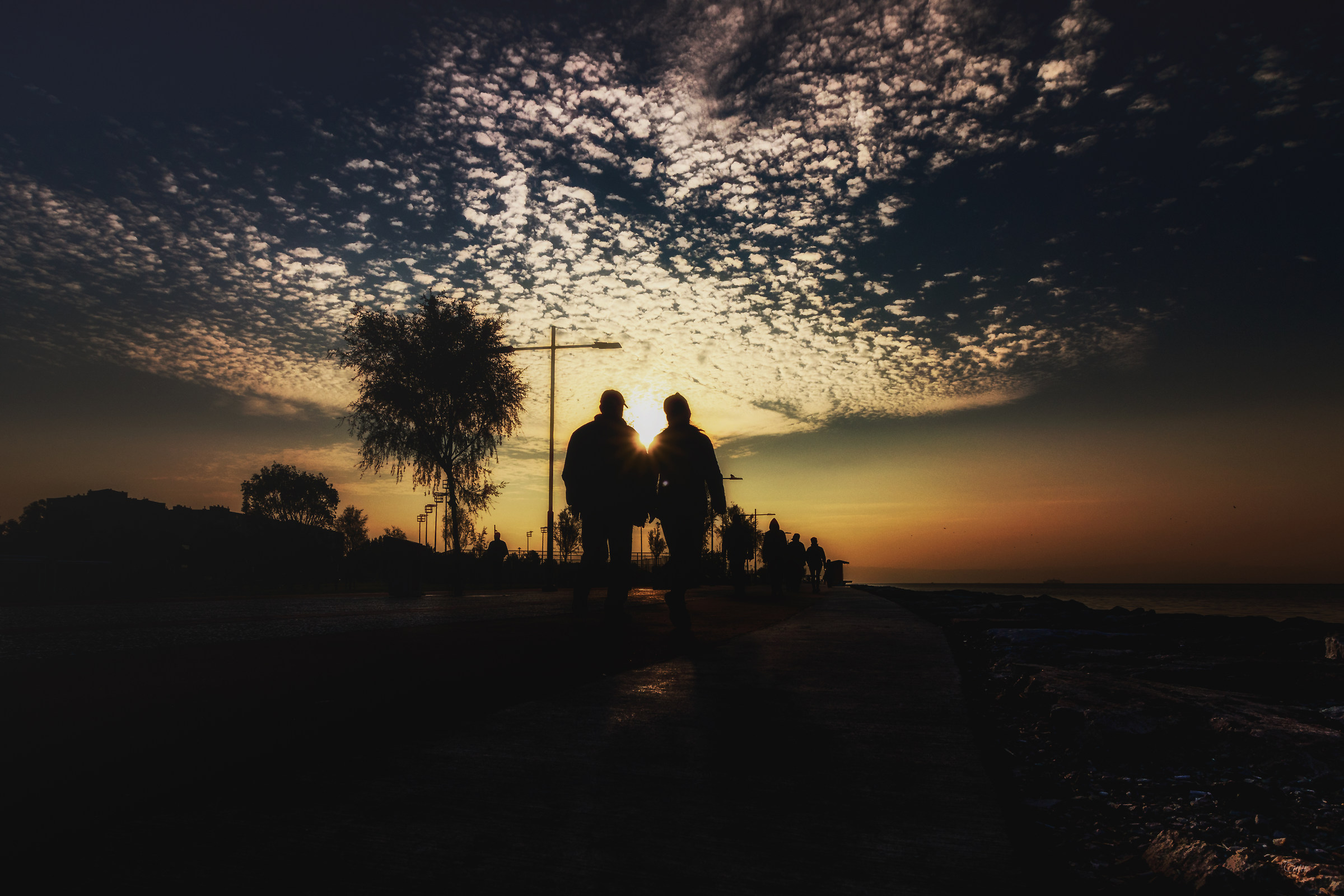 Early morning walkers