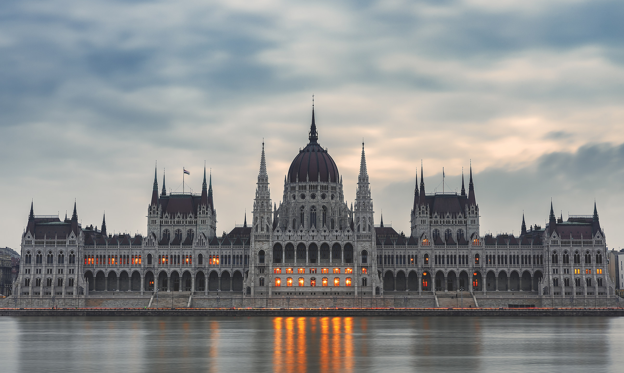 Cloudy sky over the Hungarian Parliament building