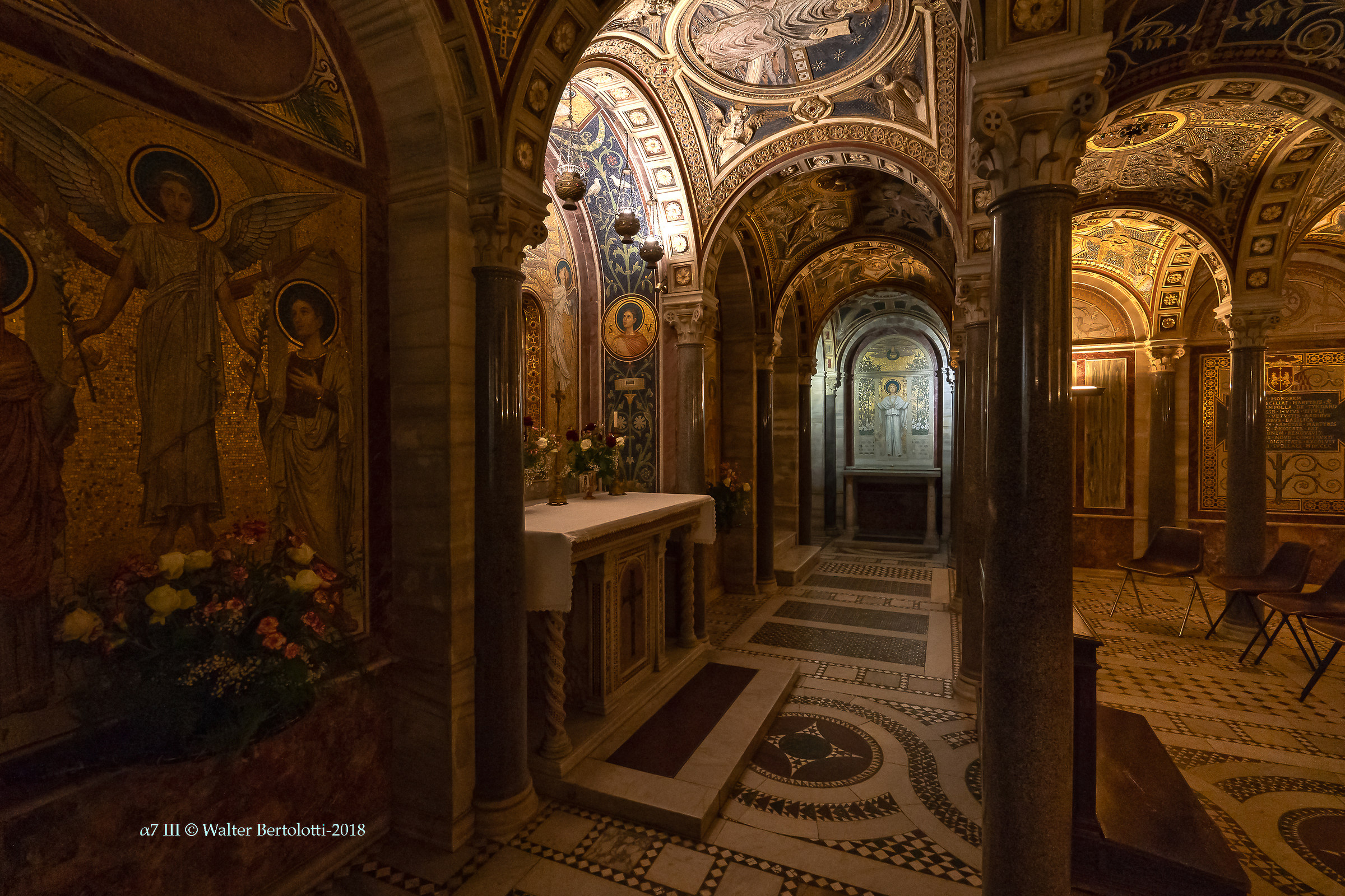 The crypt of Santa Cecilia in Trastevere