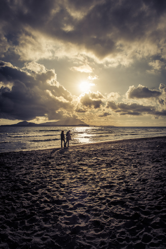 Bacoli, sunset on the beach