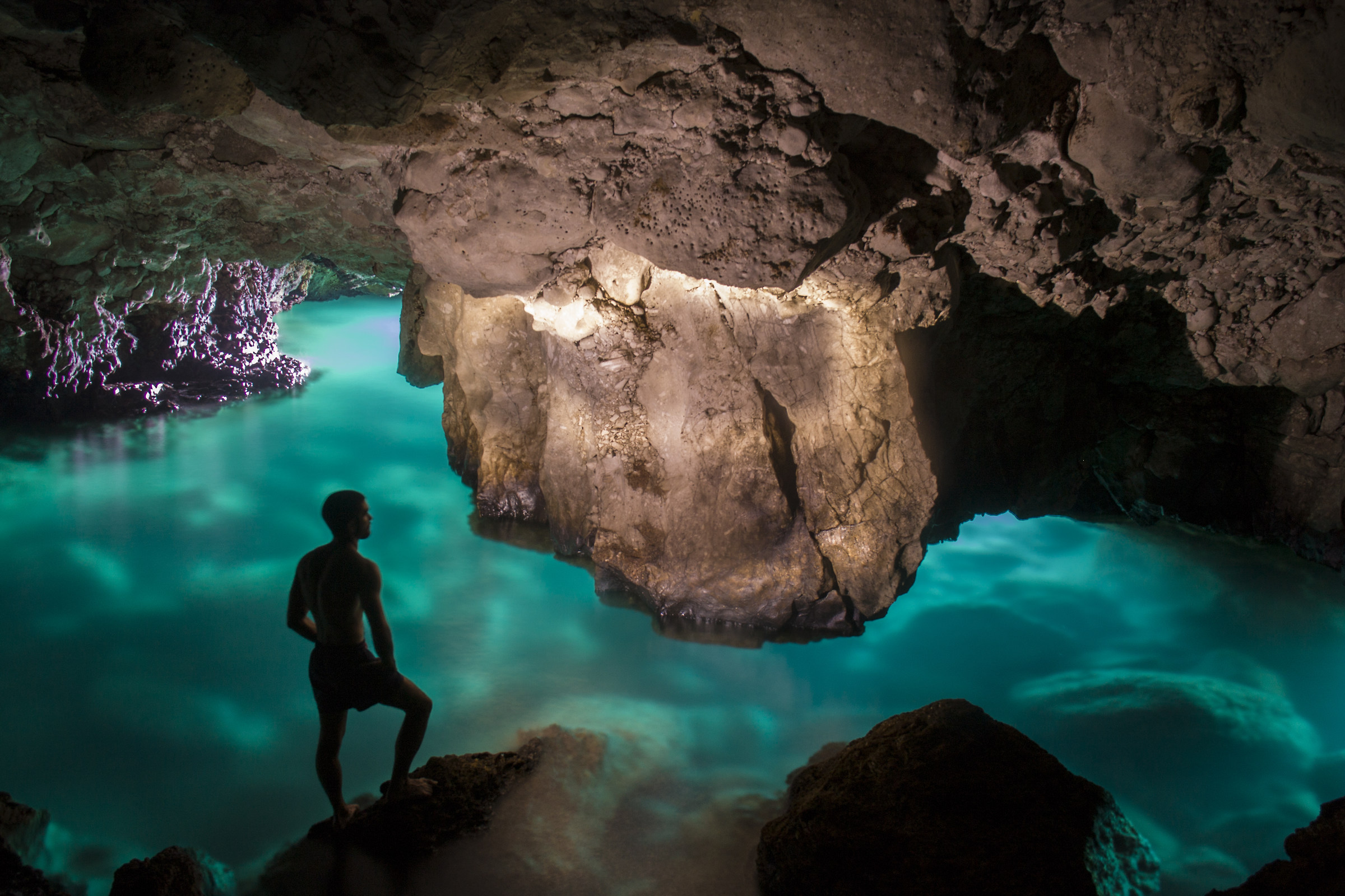 Semi-submerged grotto in Porto Selvaggio