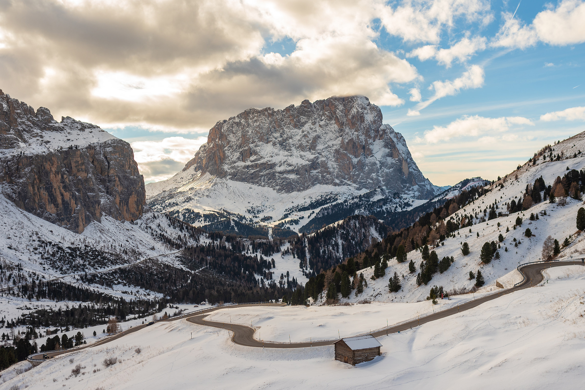 First snows in Val Gardena