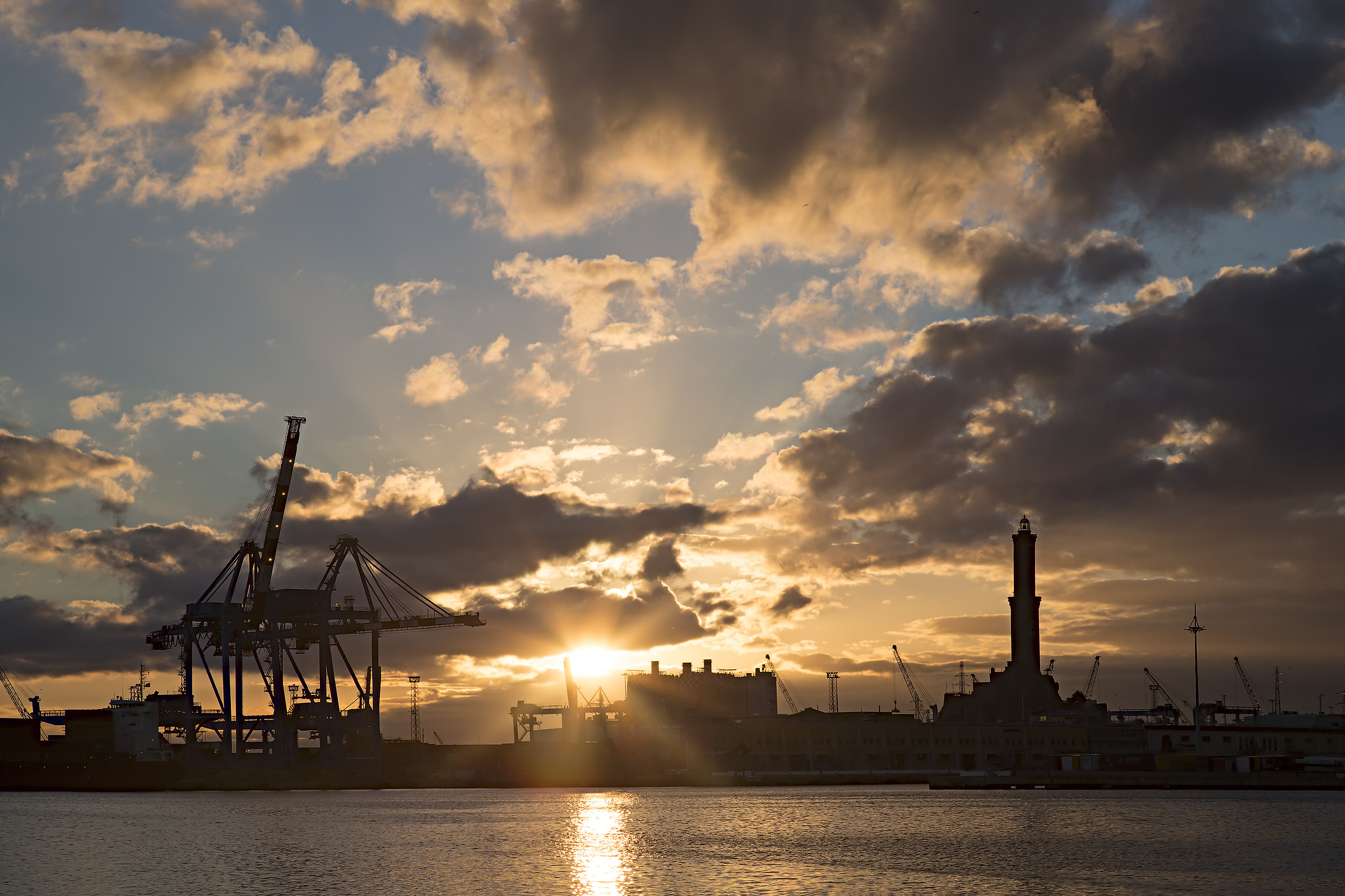 Genoa Port with Lantern