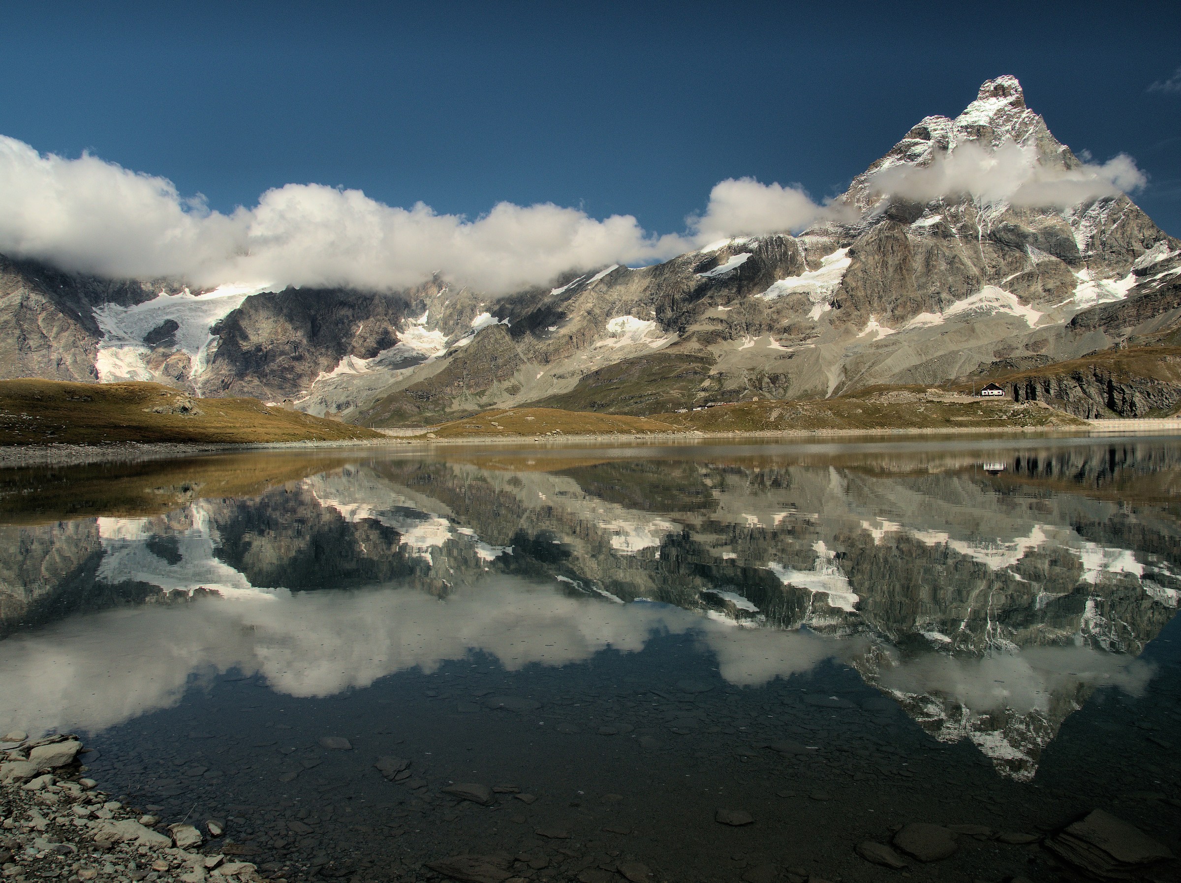 Reflection of the Matterhorn on the Lake of Goillet (2.516 m...