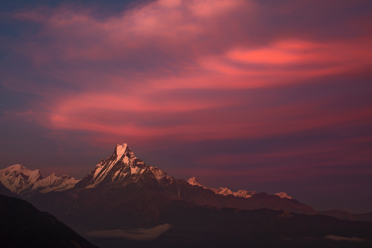 Machapuchare al tramonto