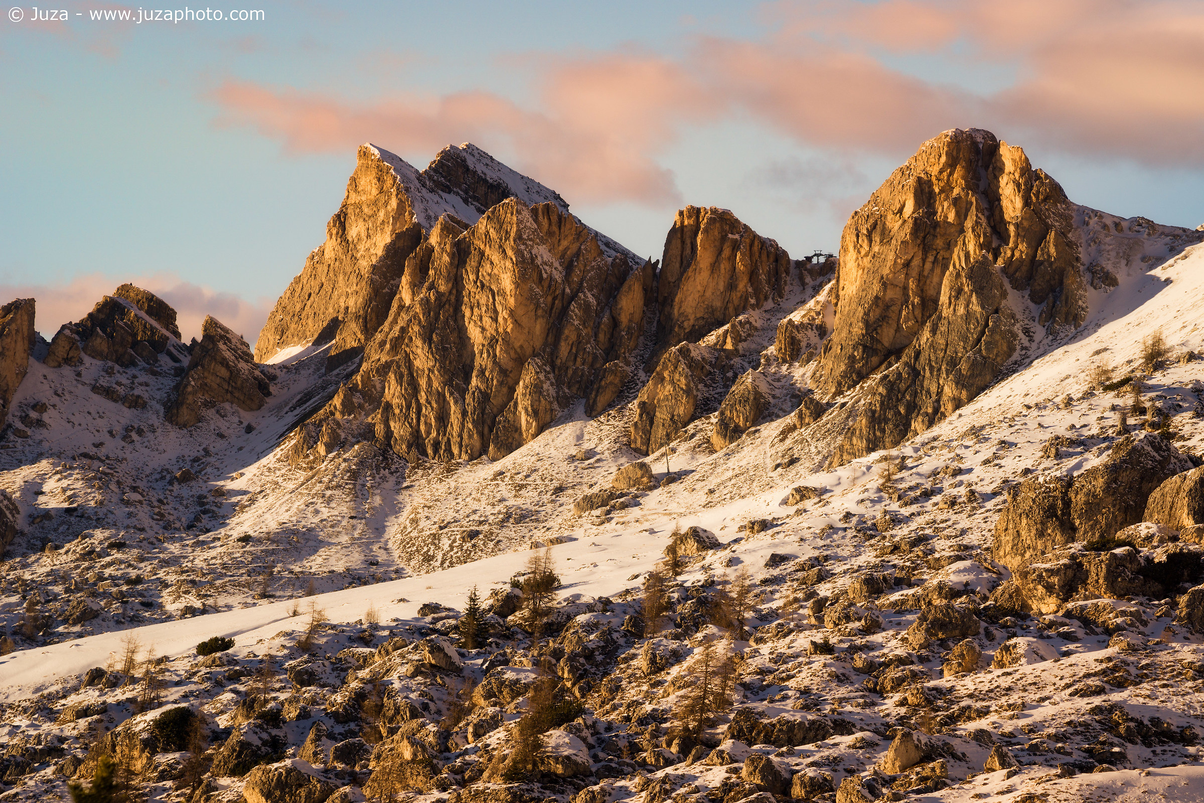 Tramonto dal Passo Giau, dicembre