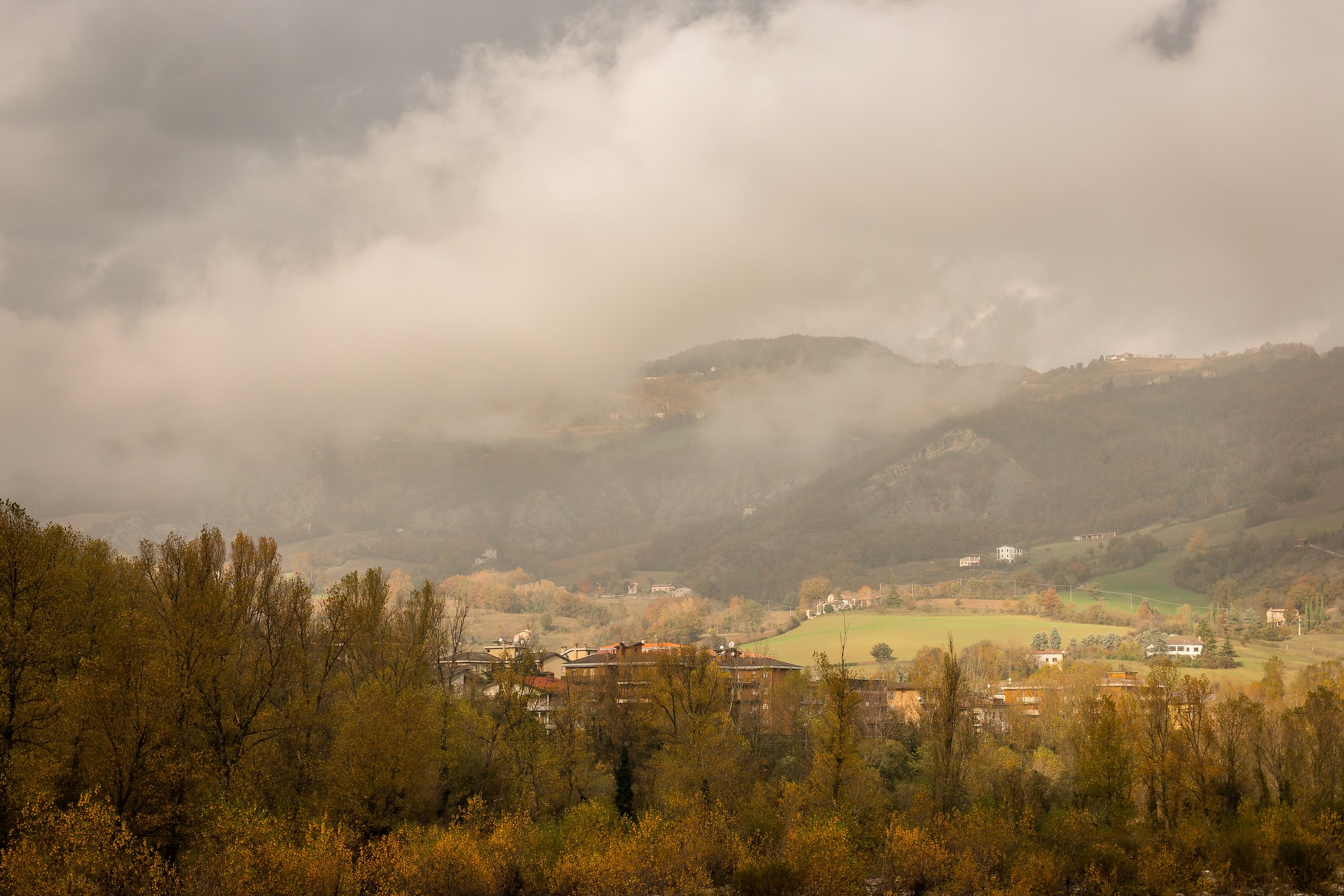 Valleys surrounded by low clouds