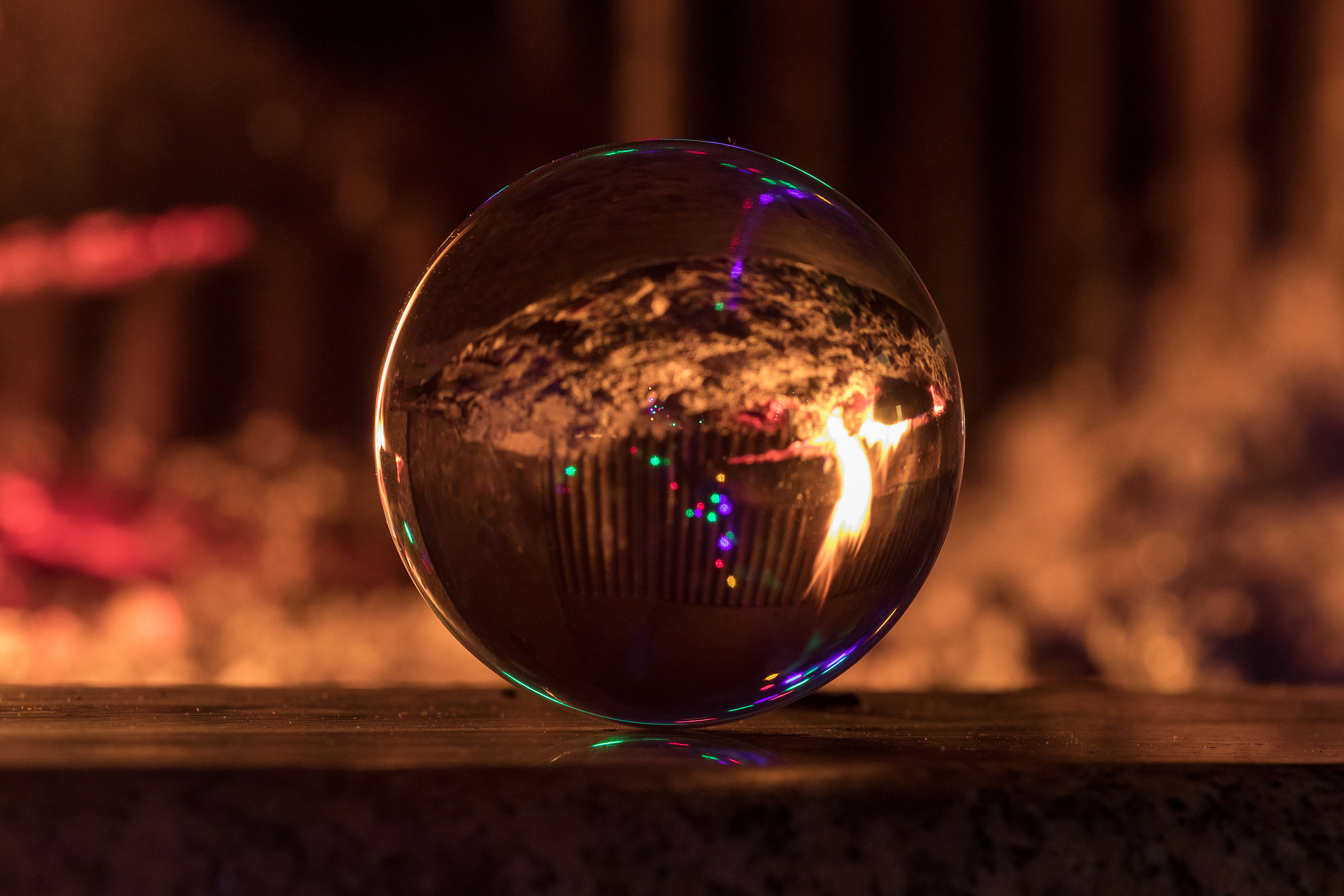 Lensball with Christmas lights