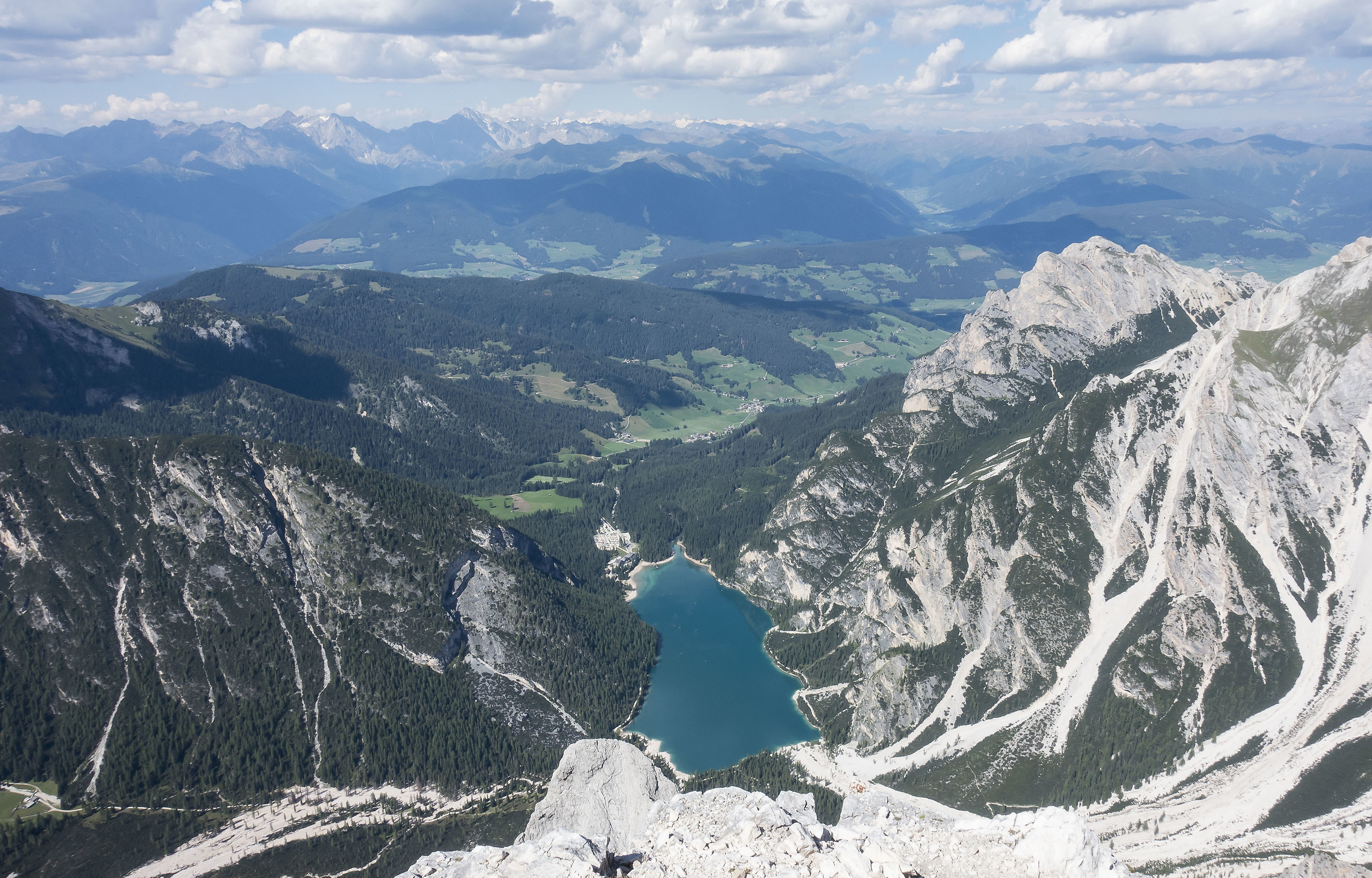 Braies Lake from Croda del Becco