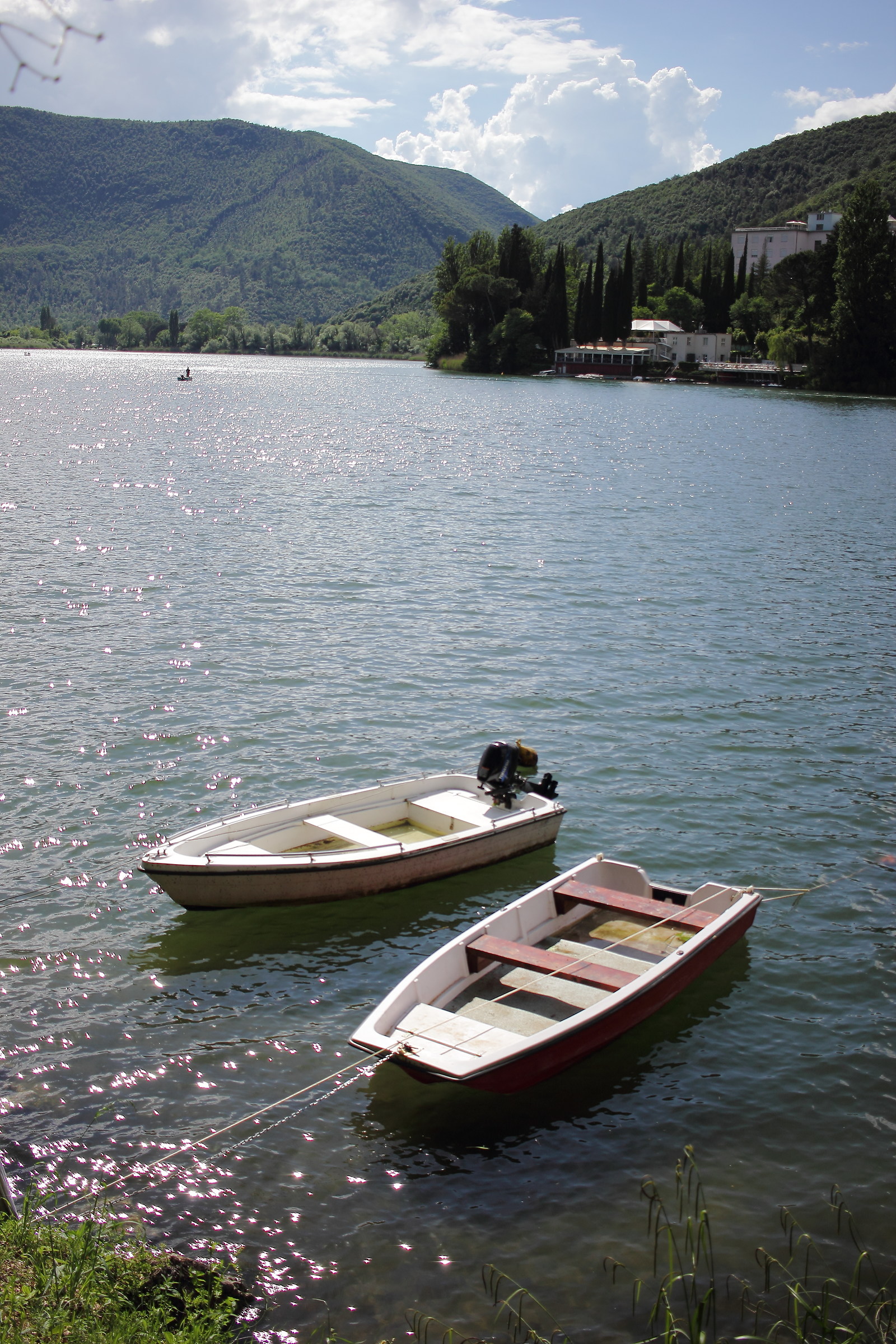 A couple in the lake