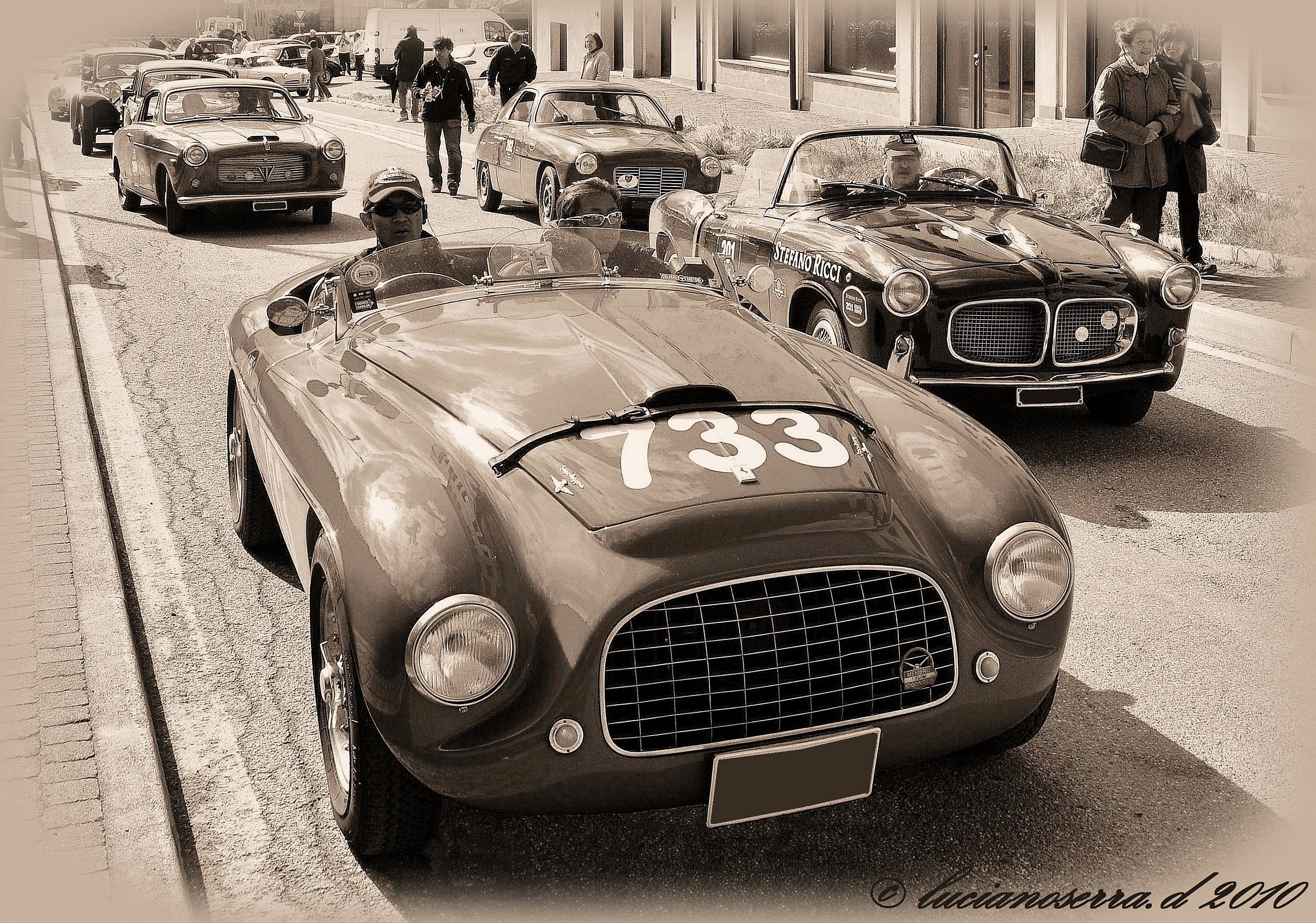 Ferrari 166 MM Waiting for the reordering of the departure