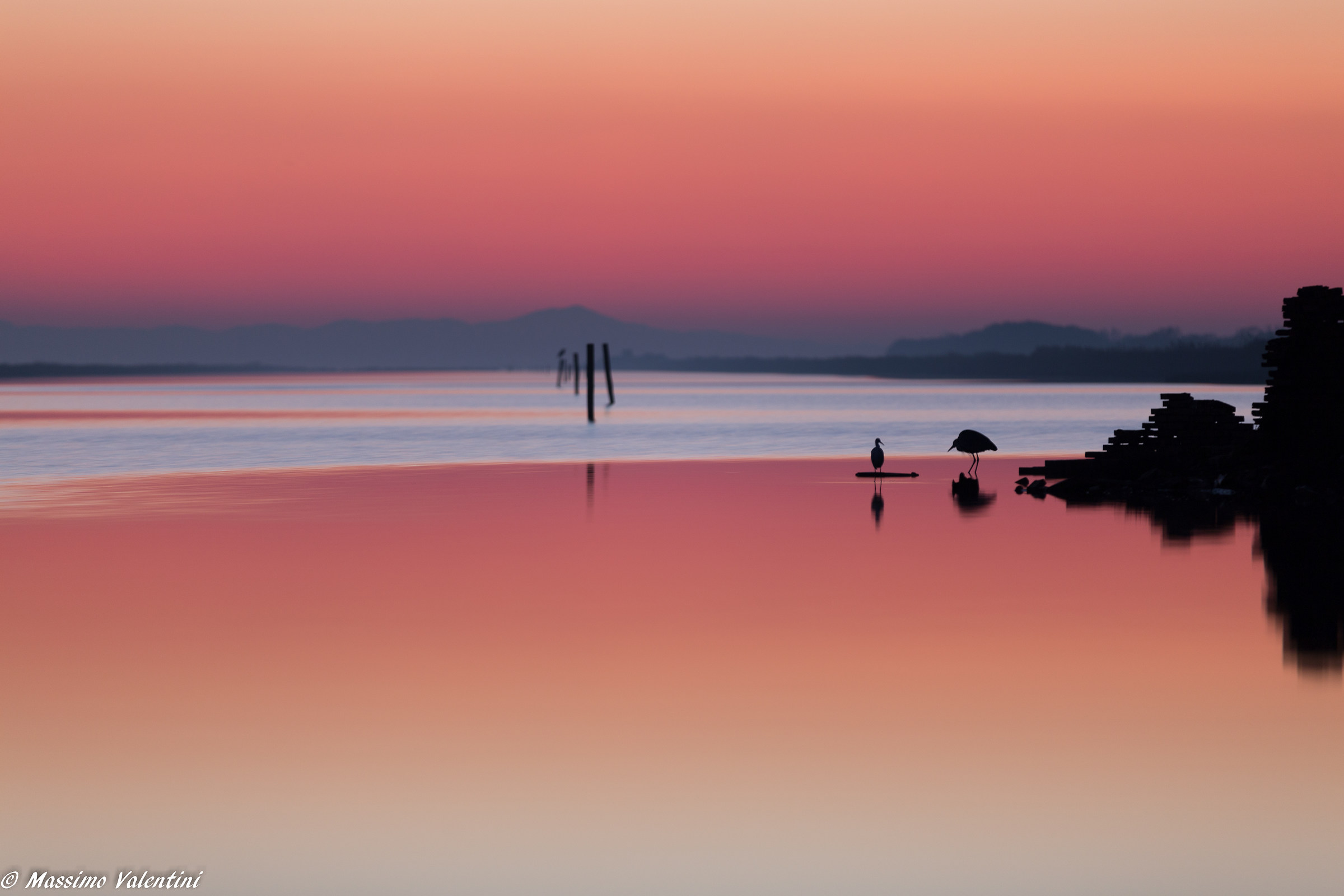 Sunset in Comacchio valleys