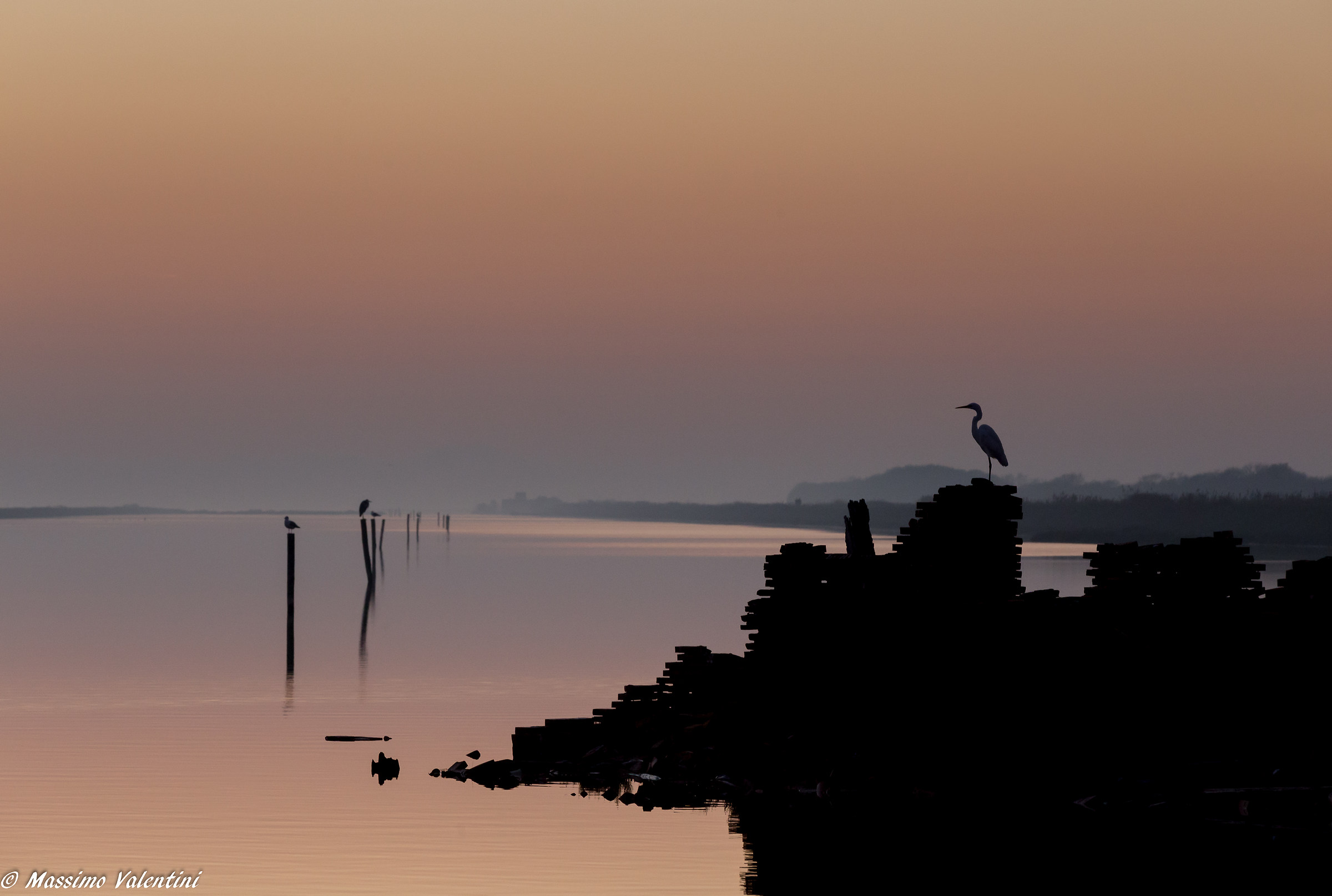 Sunset in Comacchio valleys