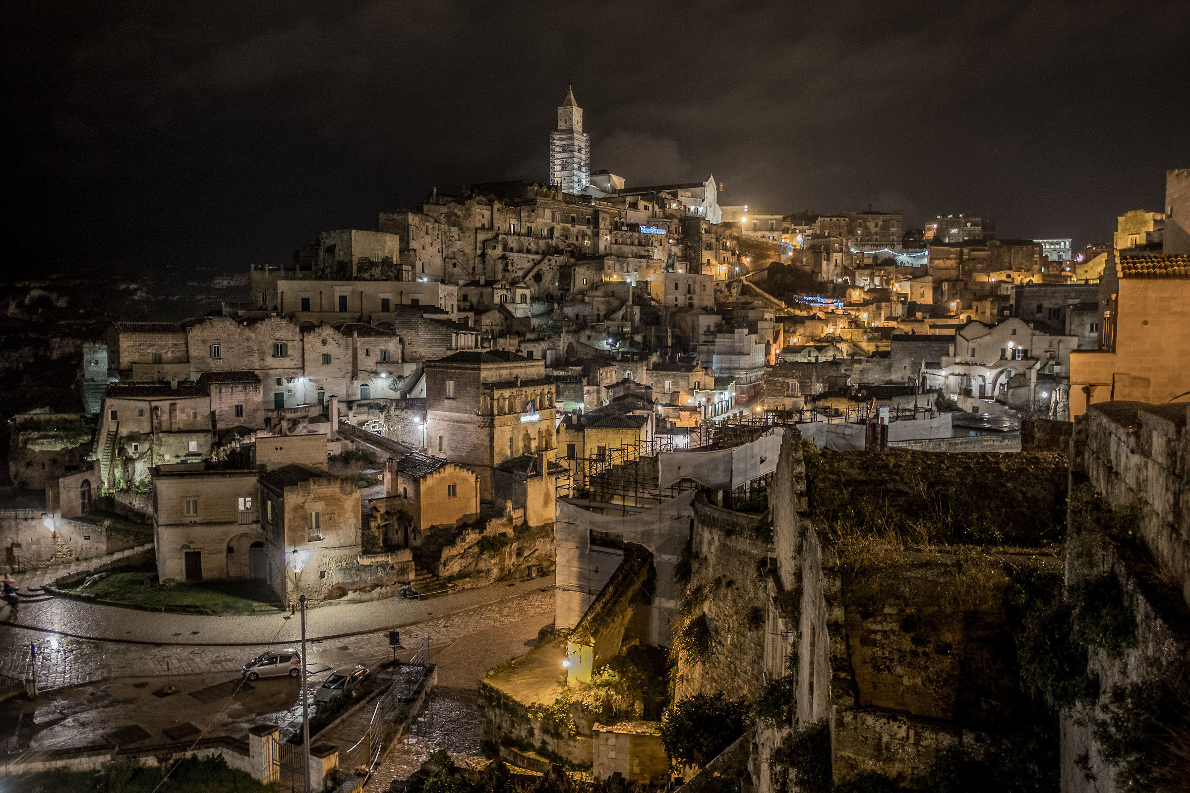 Matera by night, Sasso Barisano