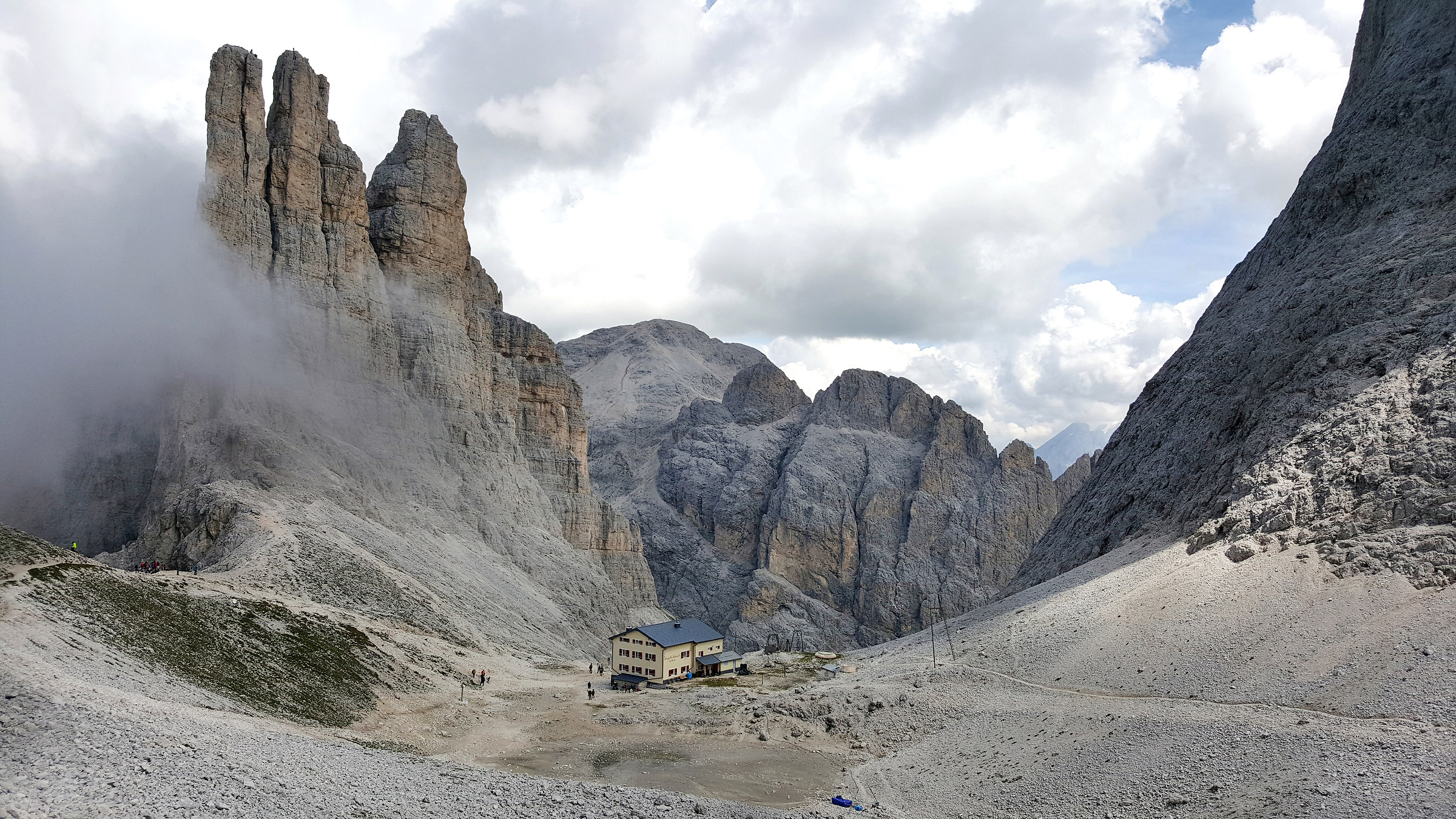The Refuge King Albert I and the three towers of the Vajolet