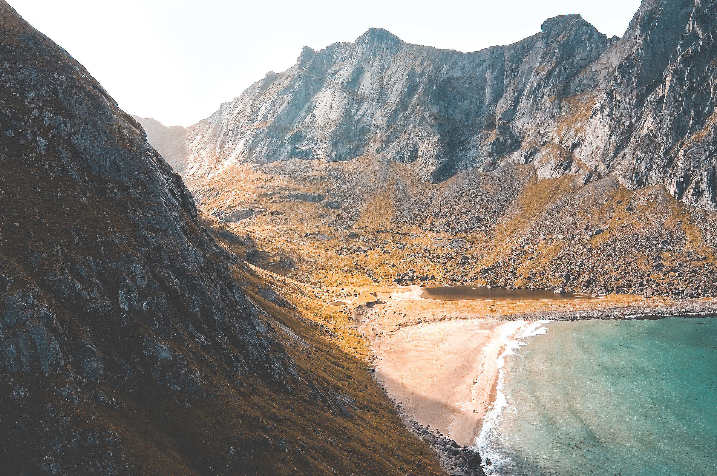 The lights of Kvalvika Beach