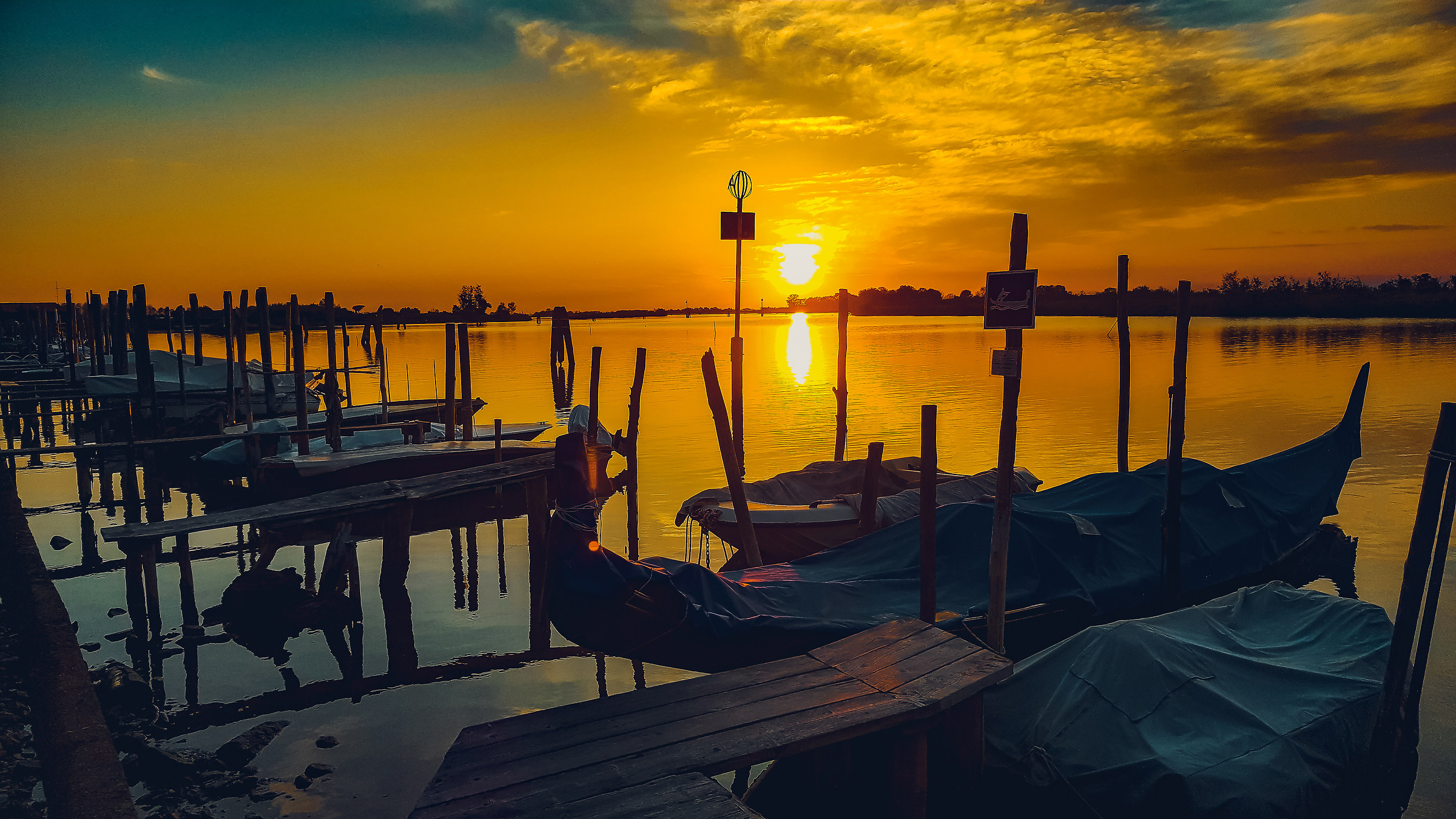 Sunset over the lagoon-Venice