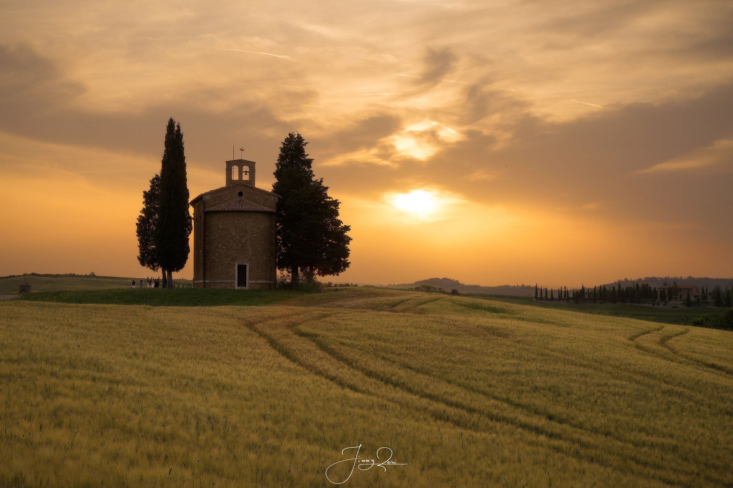 Tramonti su campi dorati
