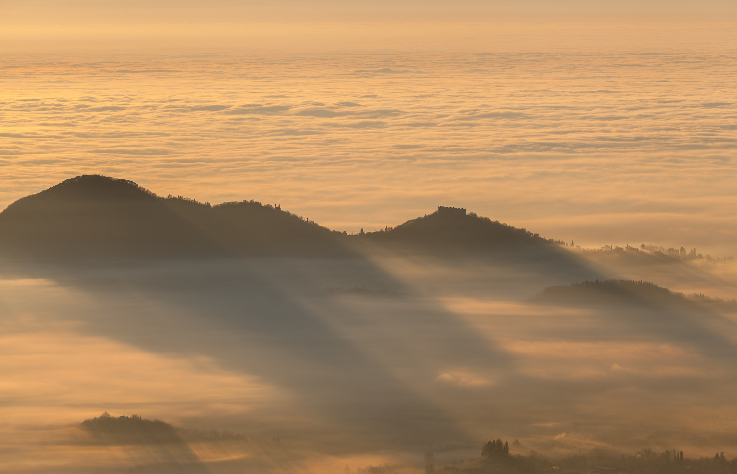 Colli Asolani visti dal Montegrappa all'alba