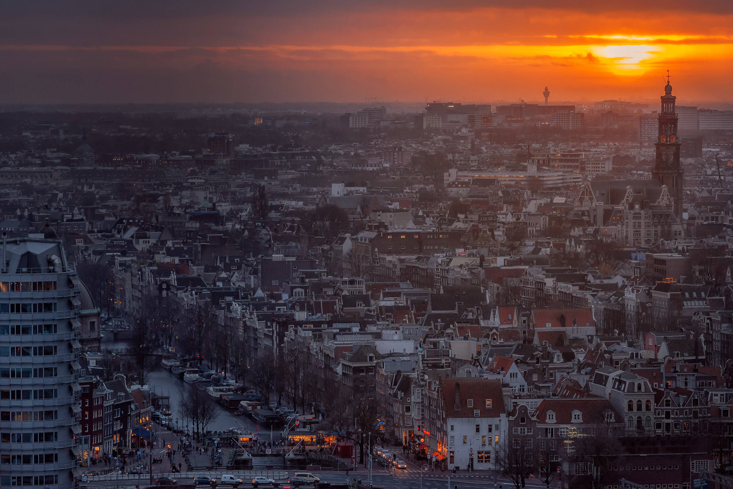 Sunset over Amsterdam