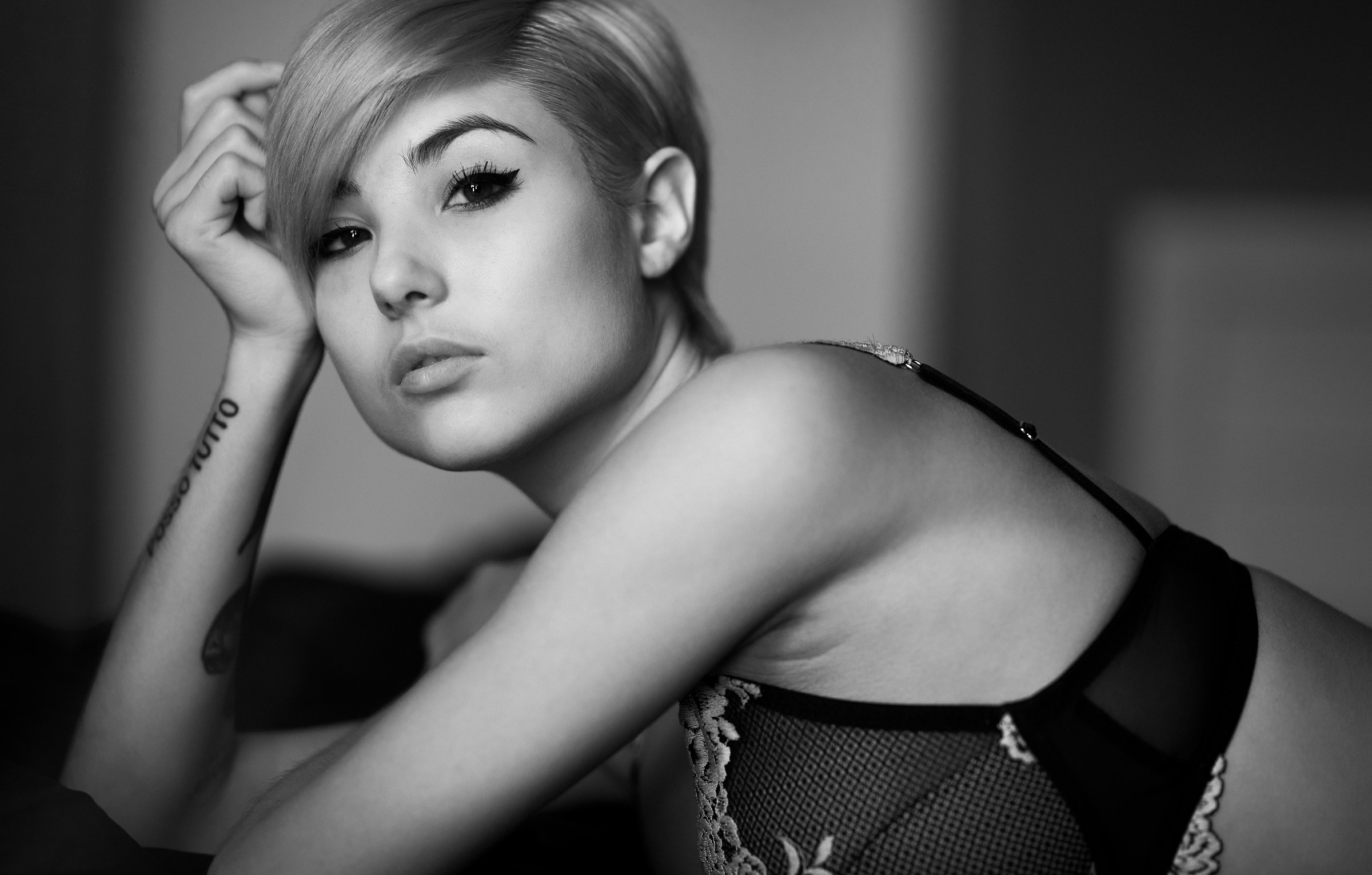 "Black and white portrait