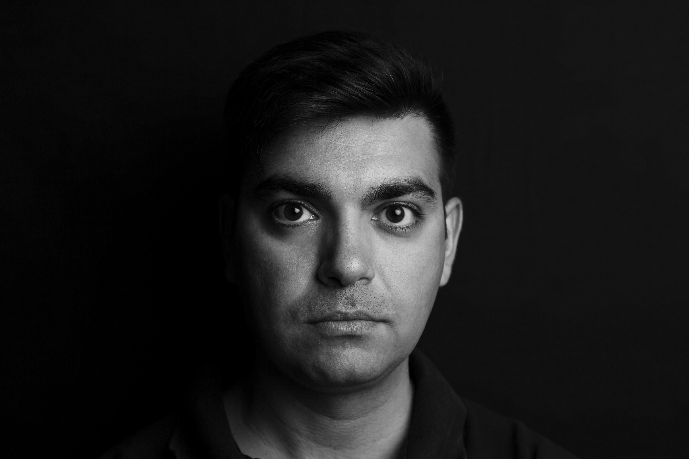 Self-Portrait in studio