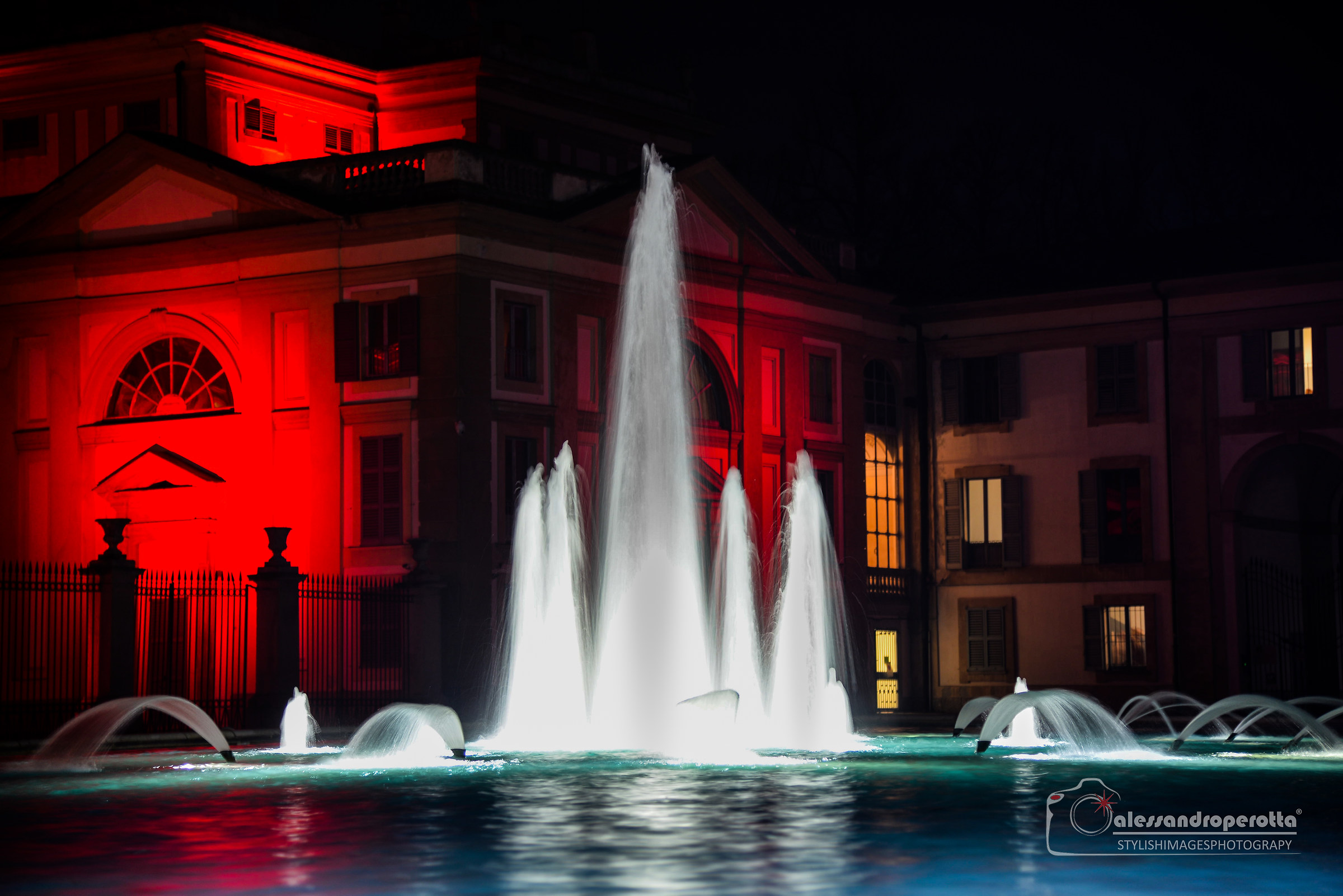 Royal Villa of Monza by night