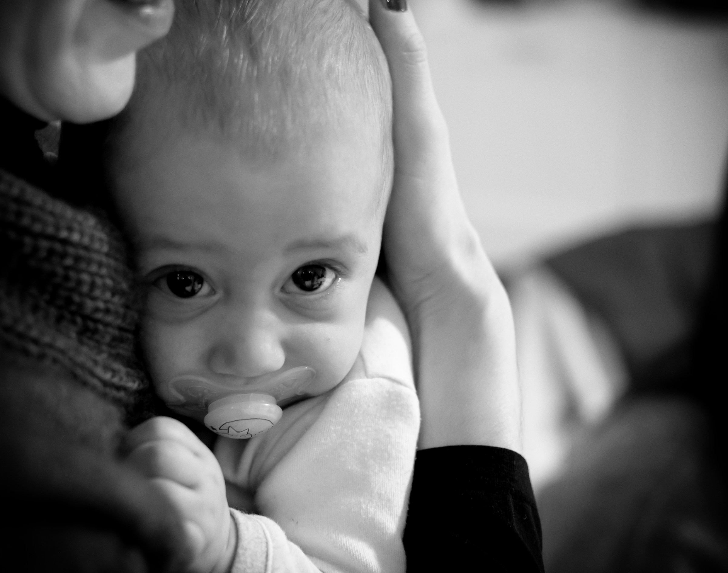 In the arms of the mother