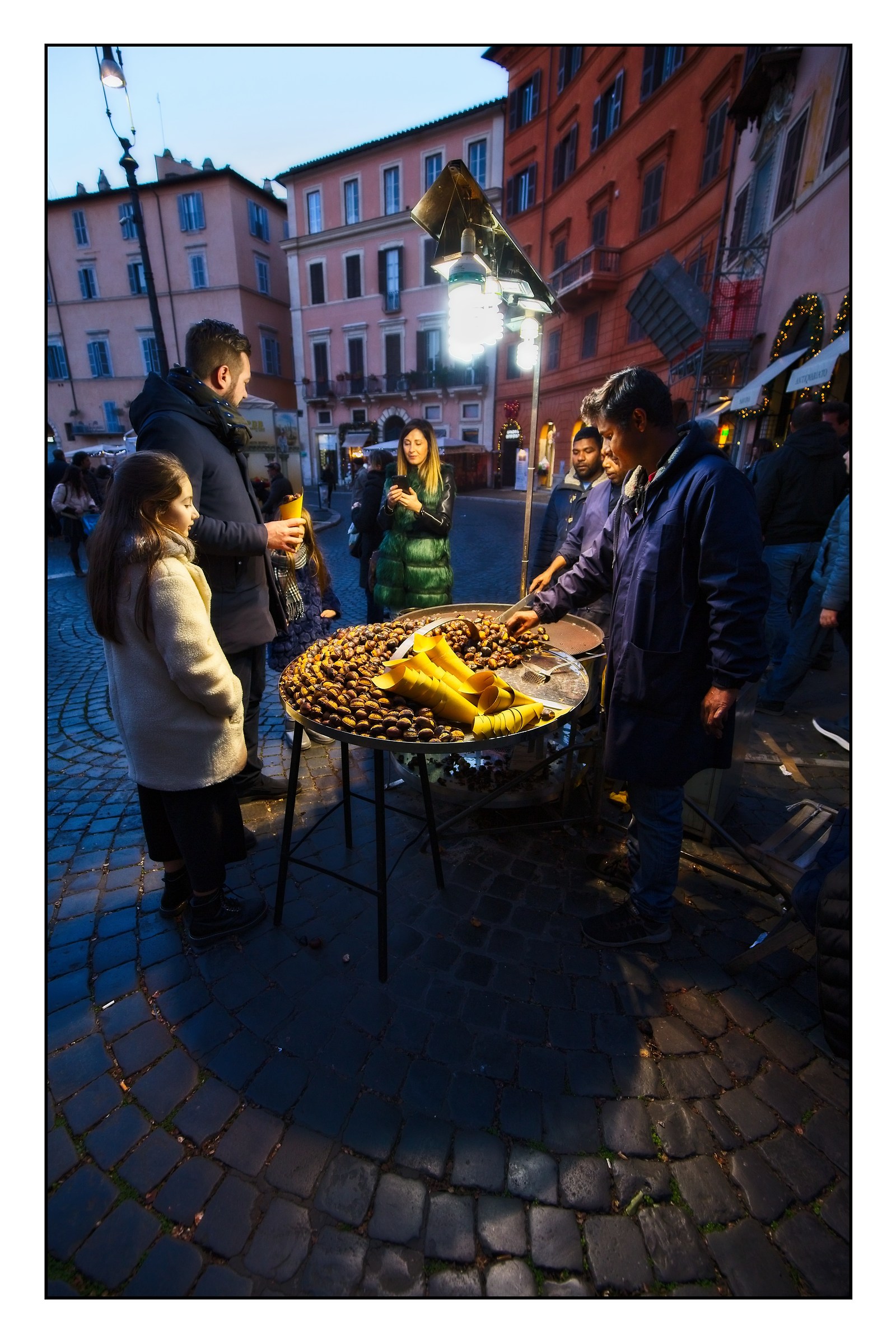 Roasted chestnuts in Piazza Navona