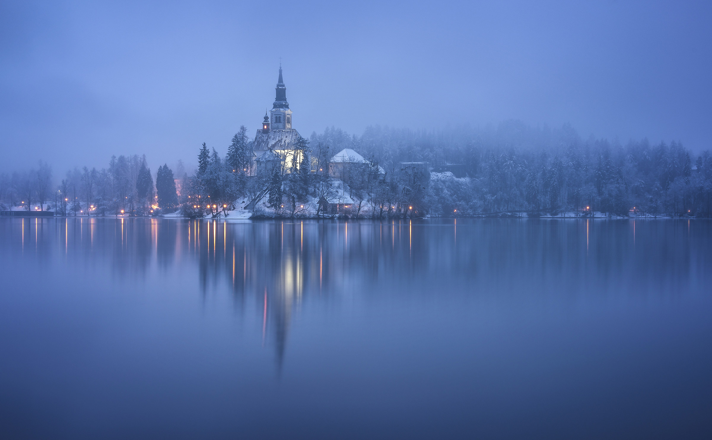 Bled on a winter evening