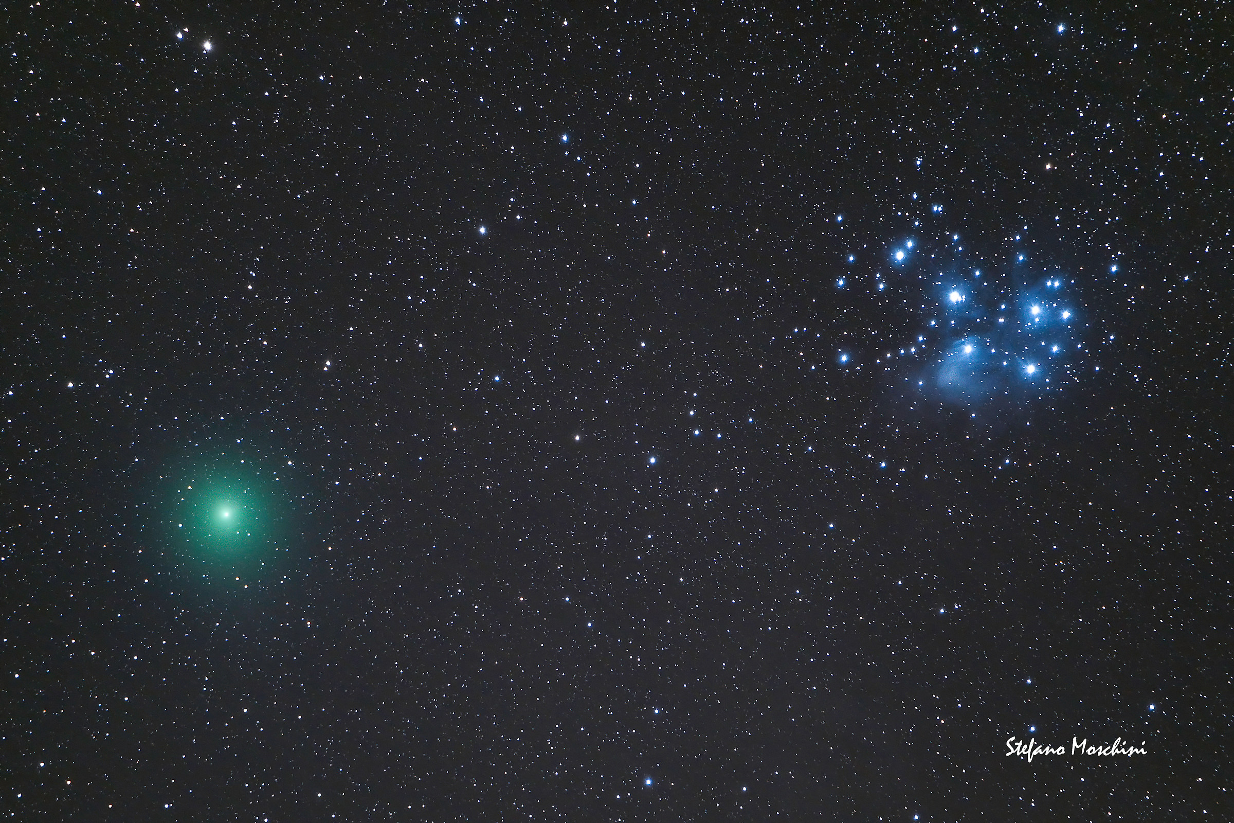 Comet 46p/Wirtanen and Pleiades