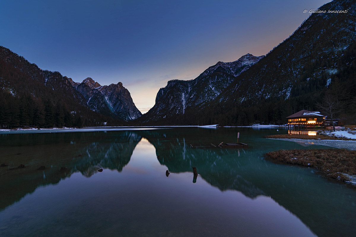 The blue Hour at Toblach Lake