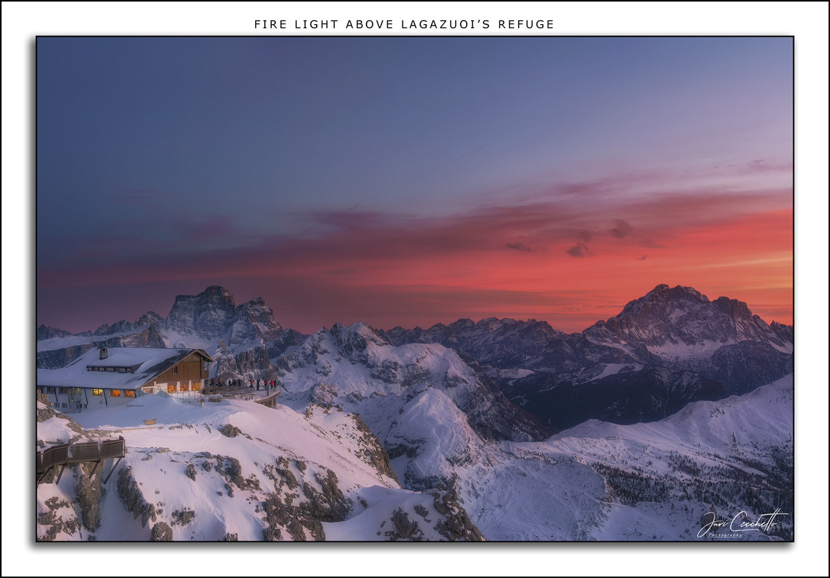 Tramonto sul rifugio Lagazuoi