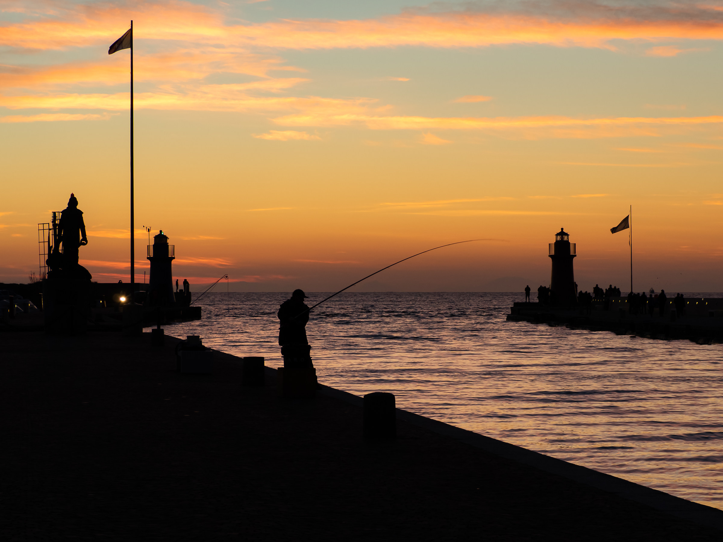 Fisherman at sunset
