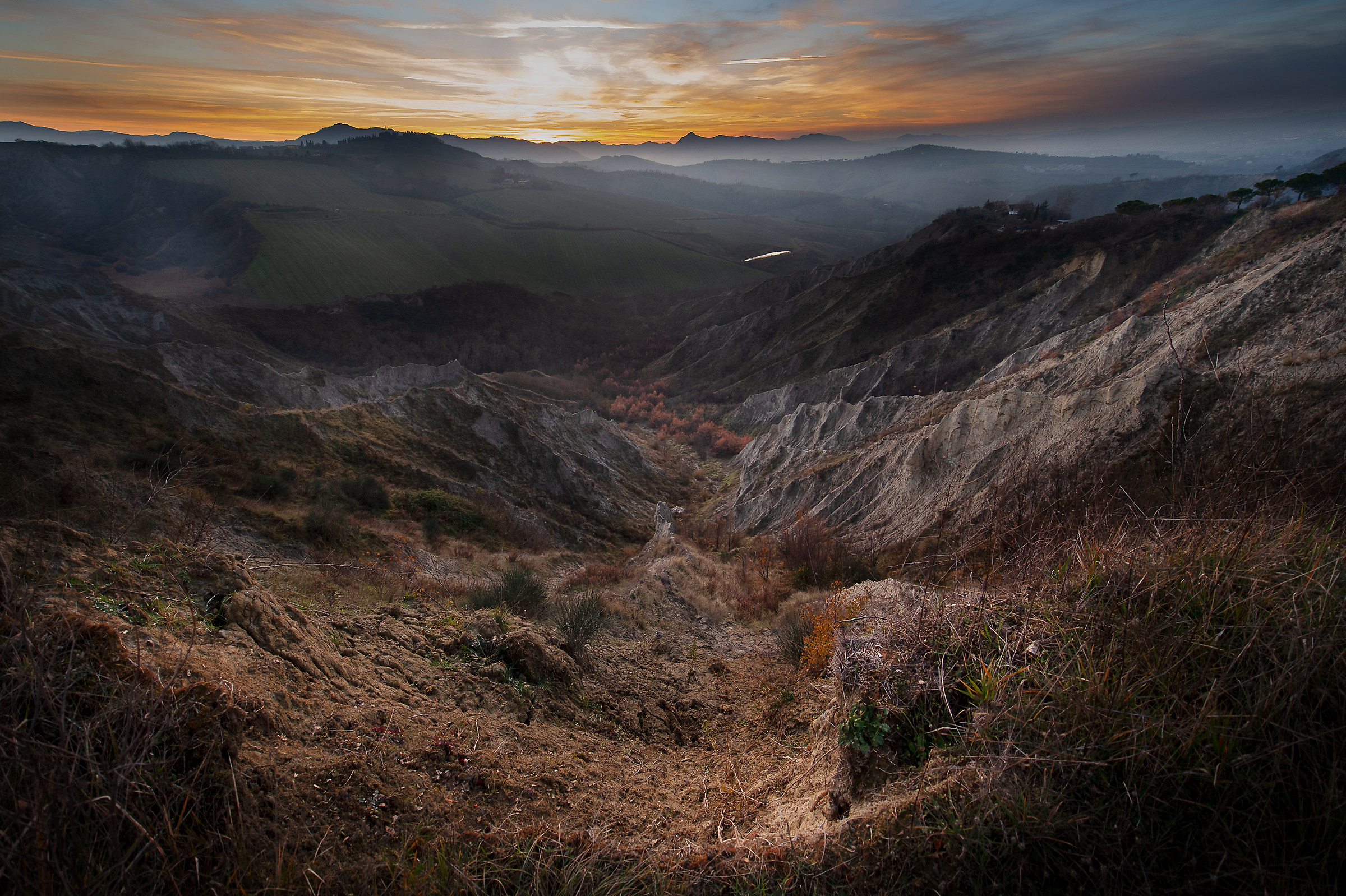 The Calanchi and the sunset