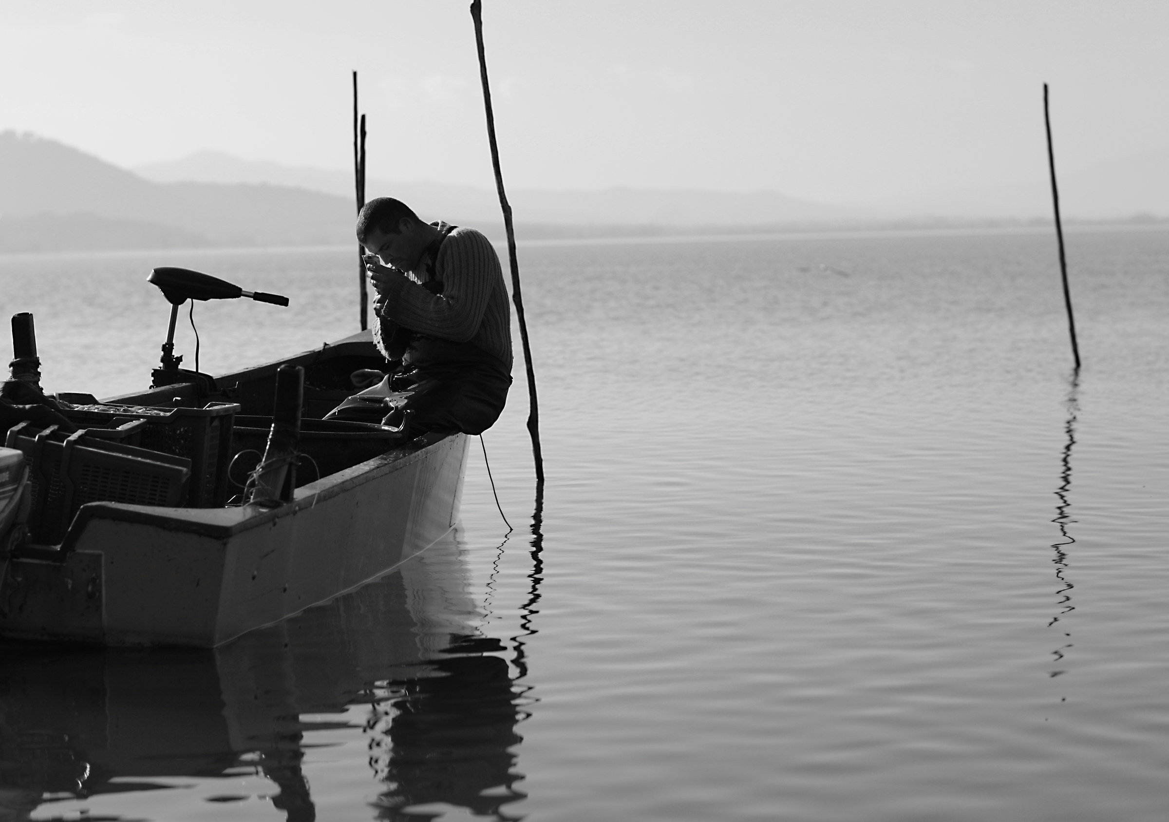 The park of a lake fisherman