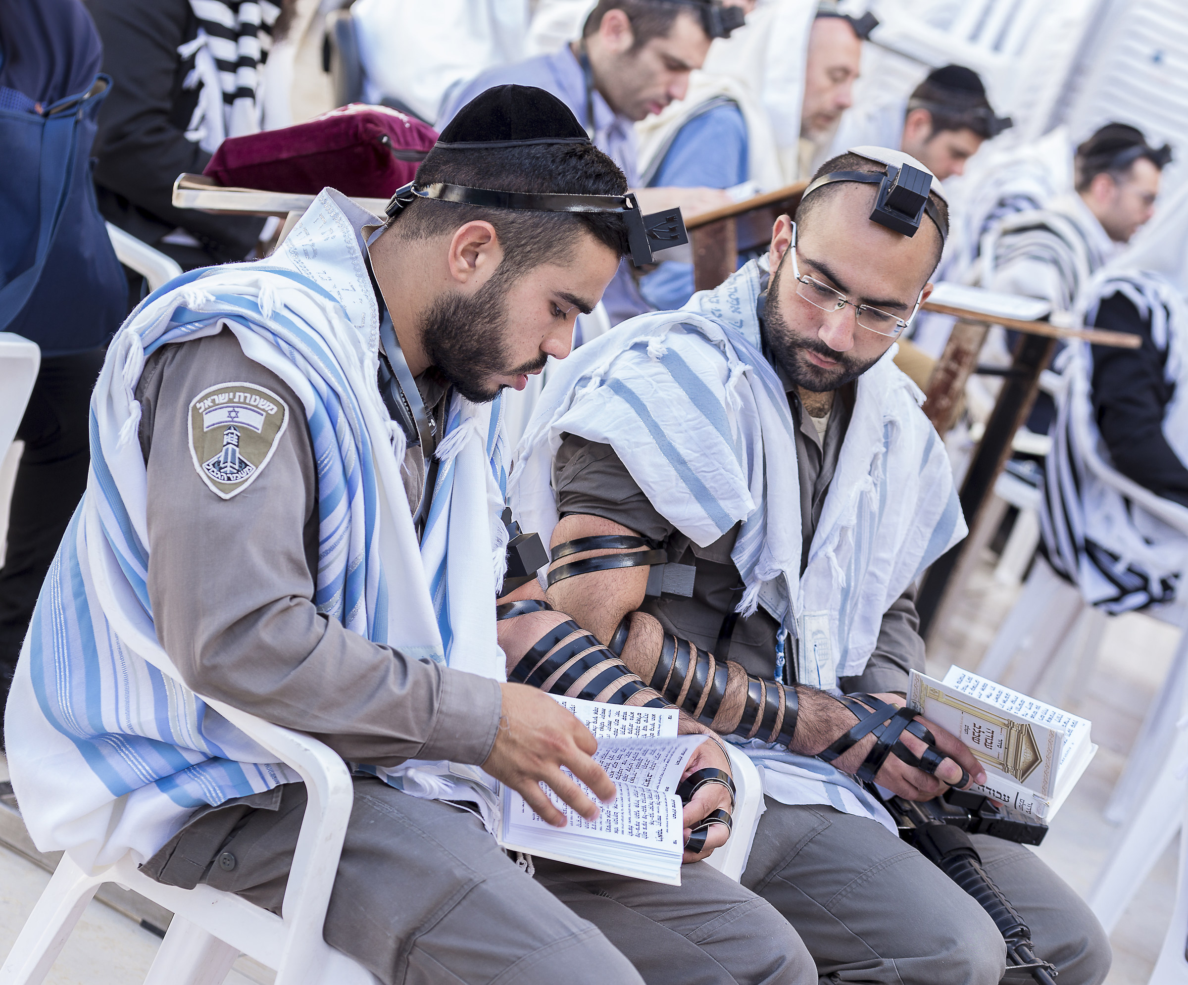 Jerusalem wall of the machine gun and Old Testament