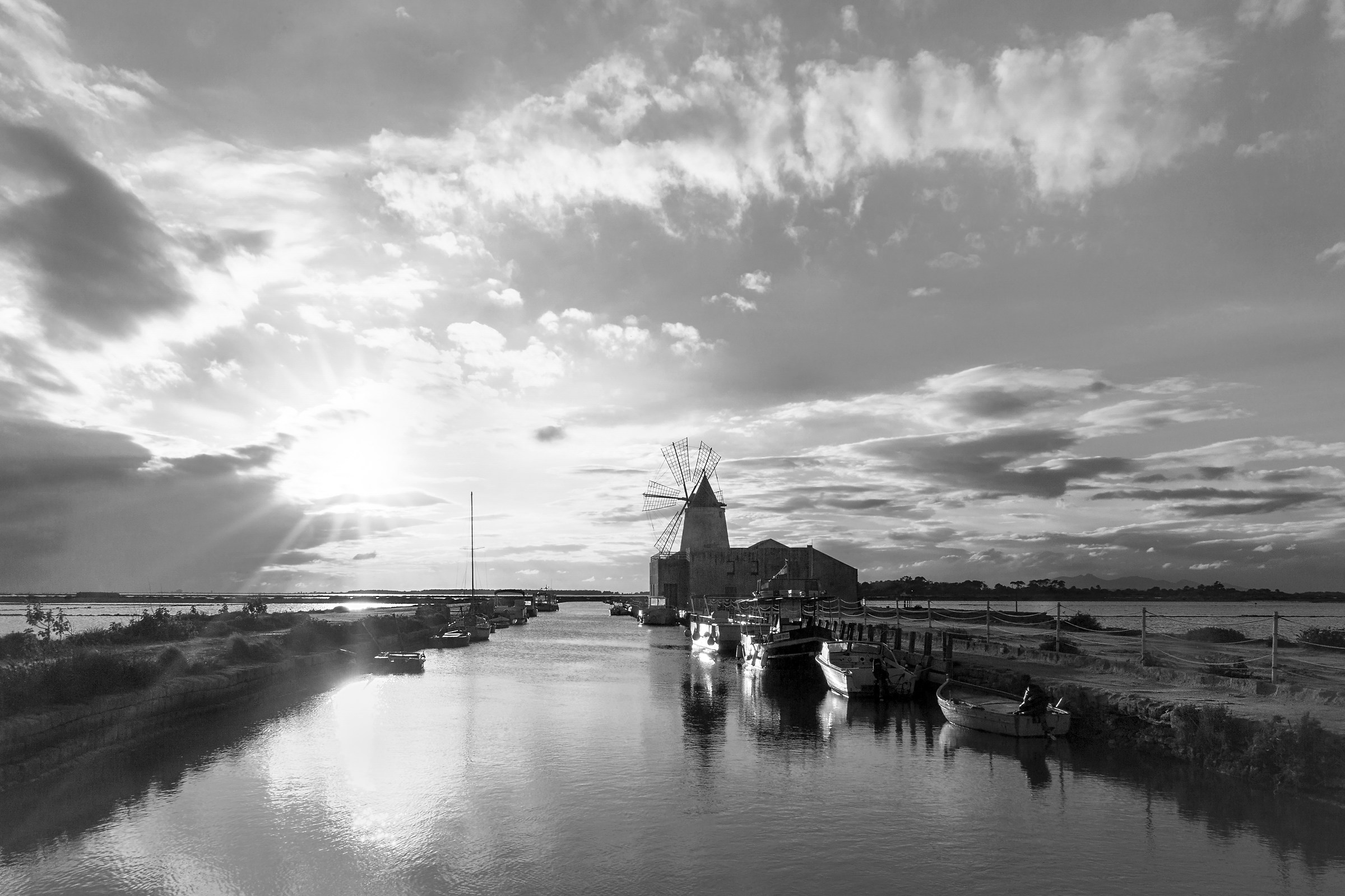 Marsala-The Stagnone-the mooring of the salt mill