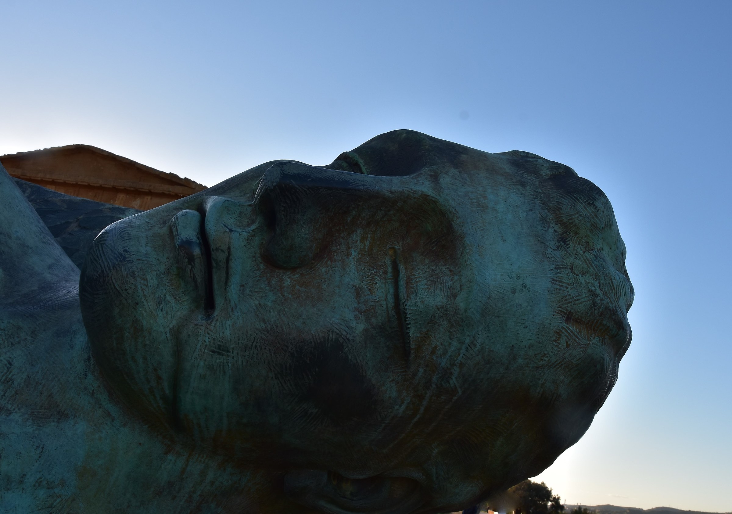 il volto di Icaro  caduto  nella Valle dei templi