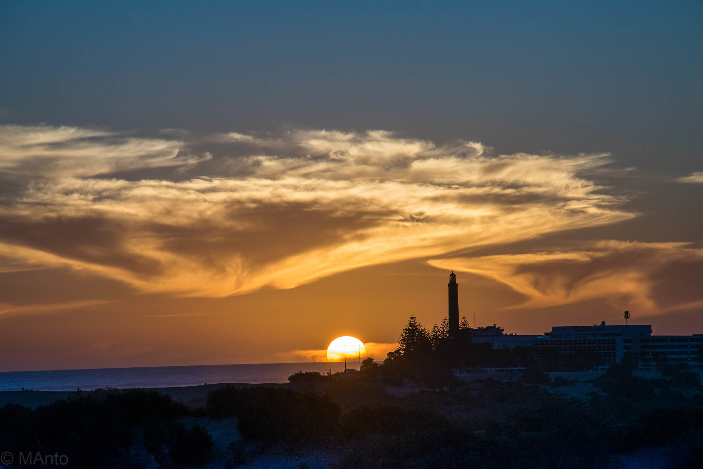 Tramondo dalle dune di sabbia