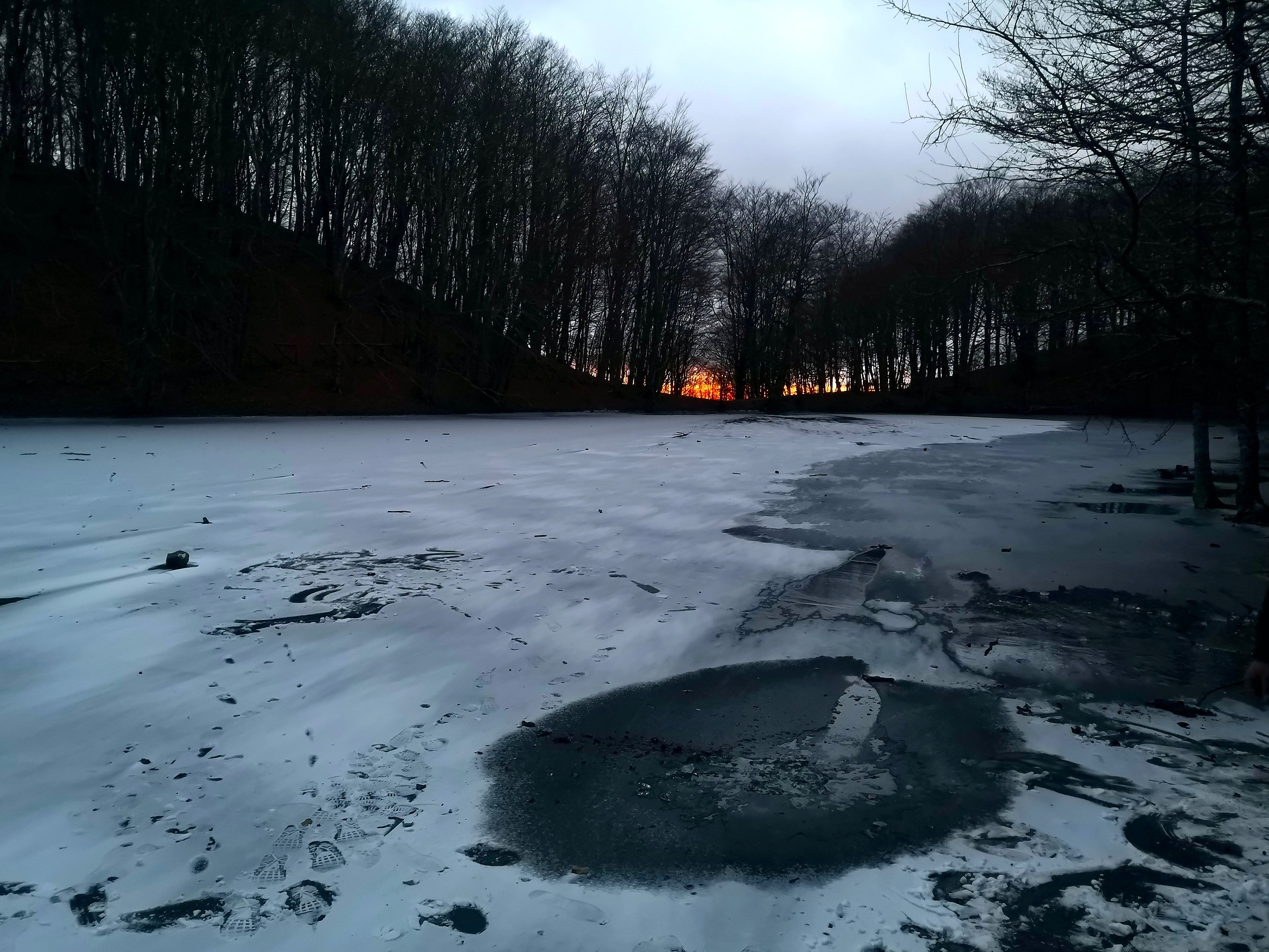 Sunset on Icy Lake