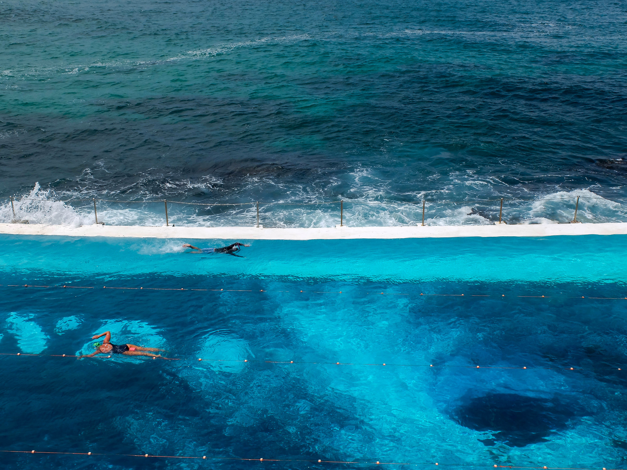 A swimming pool in the sea