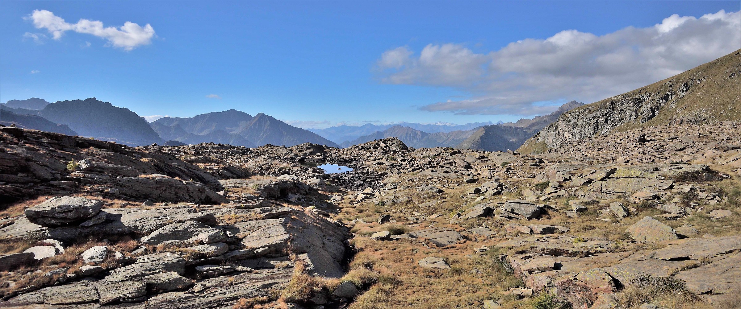 Between the first and the second pond