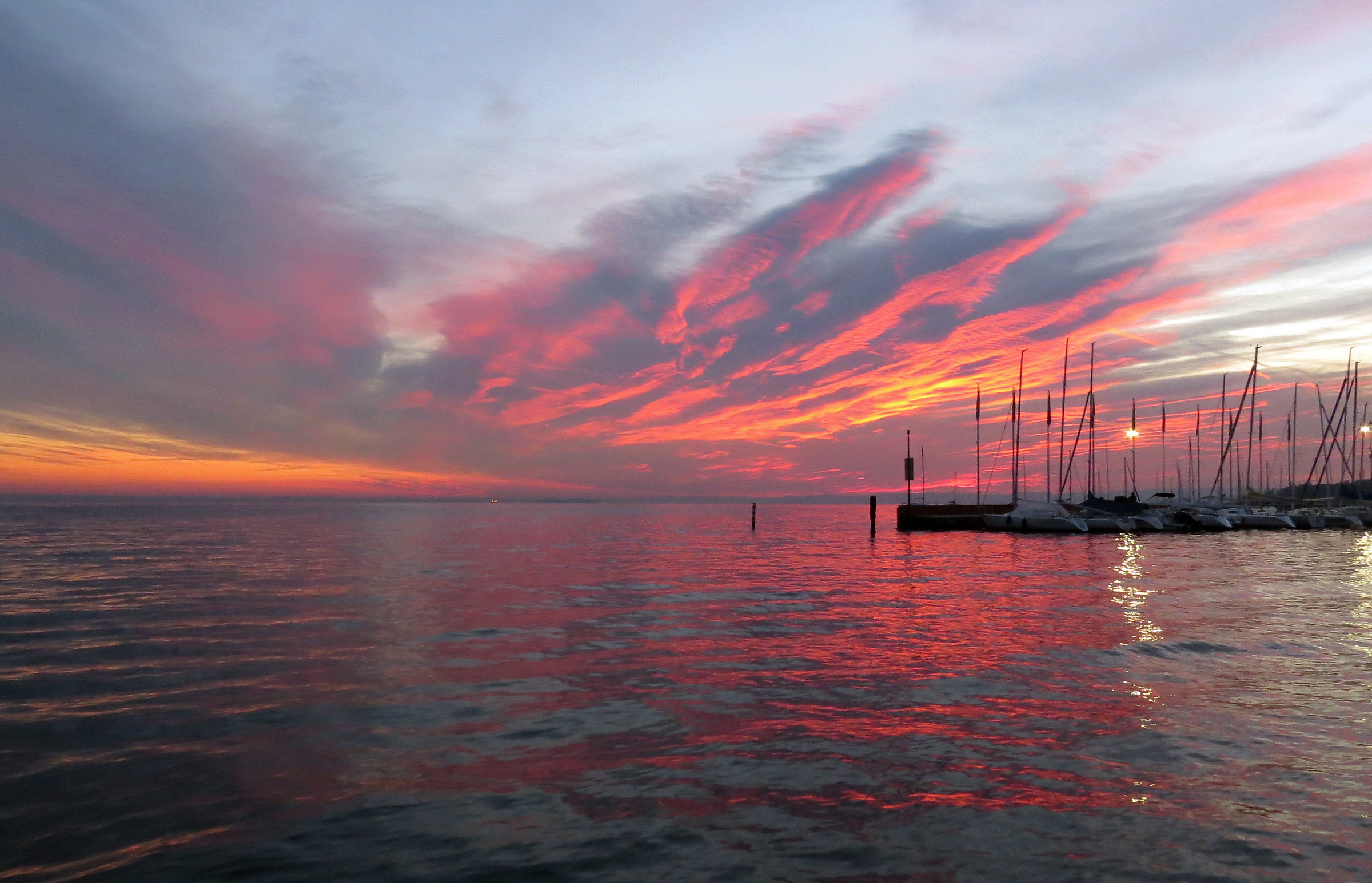 Flaming clouds on Lake Garda
