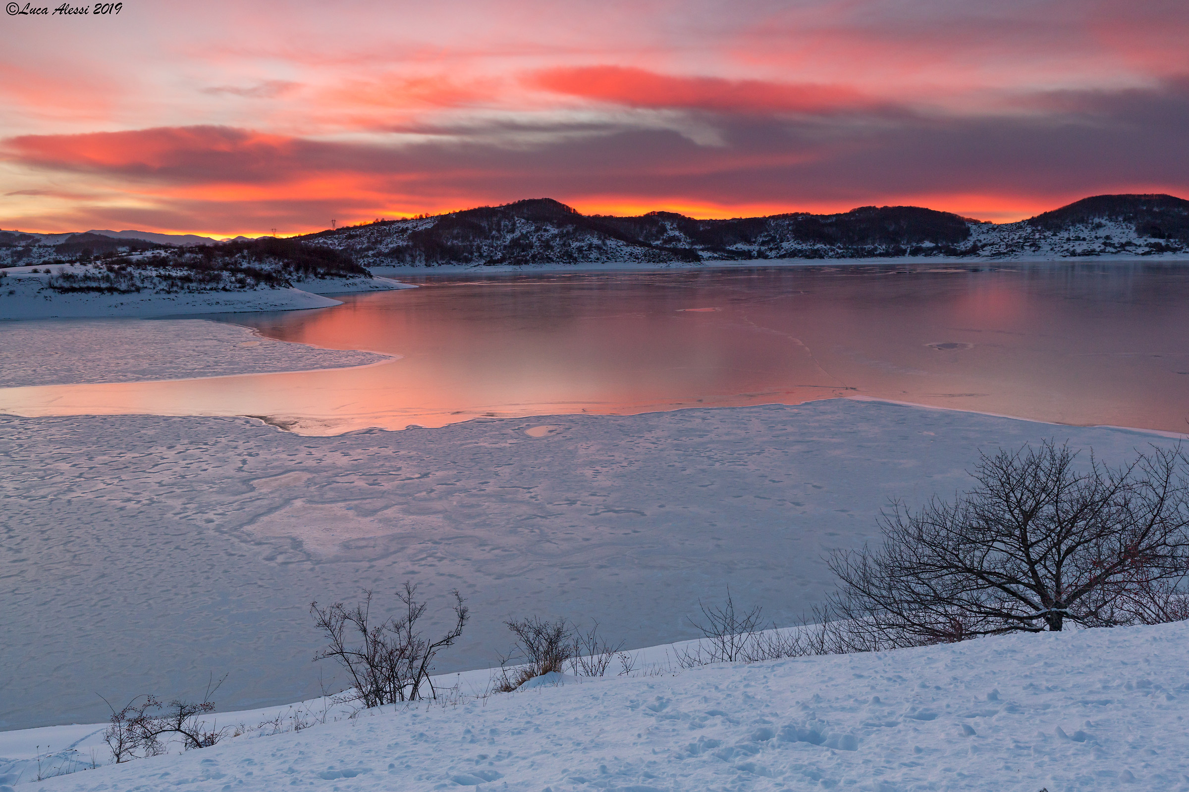 Campotosto Winter Sunset