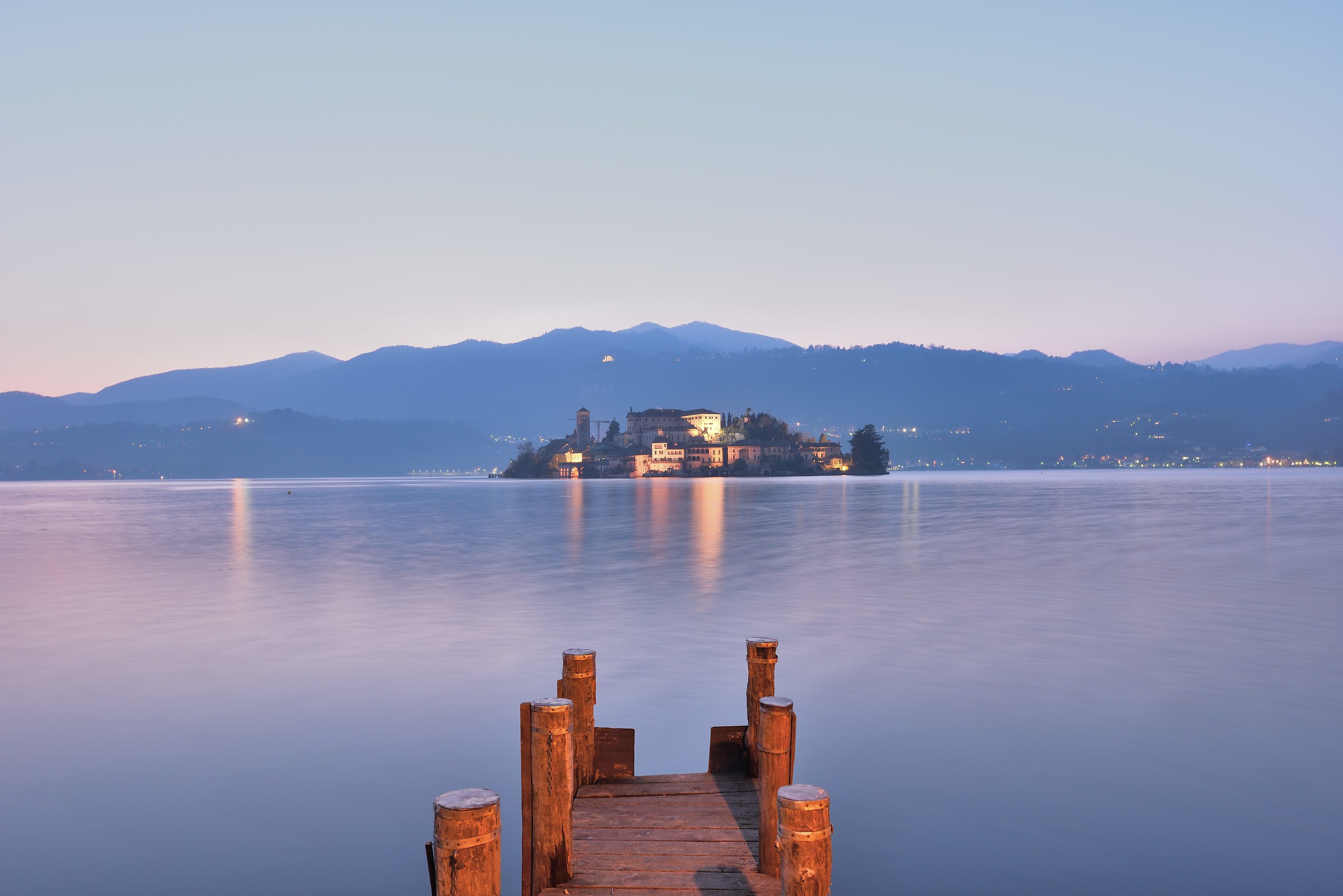 The island of S. Giulio from the quay of the Piazzetta of O