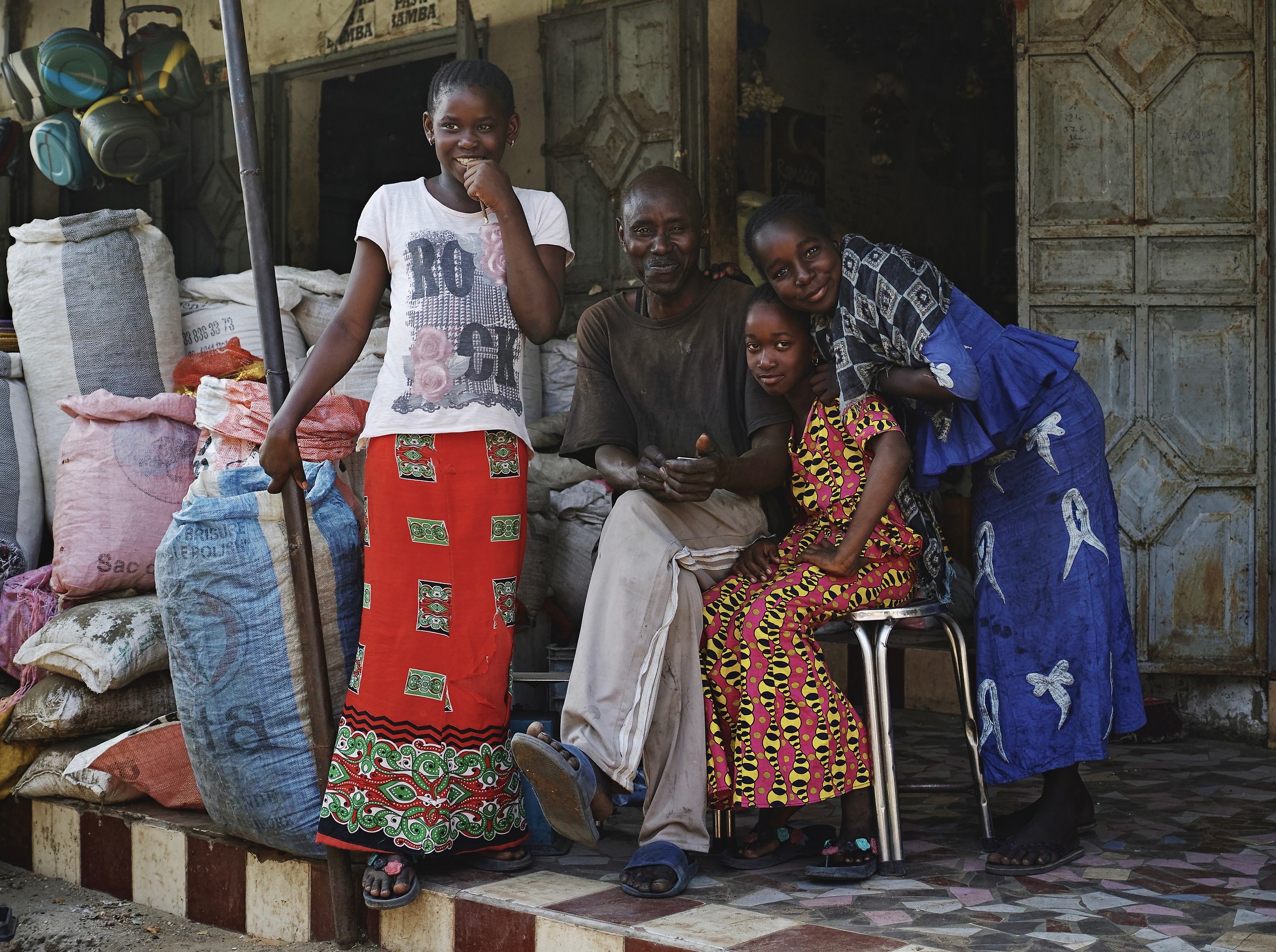 Family at Louga Market, Senegal
