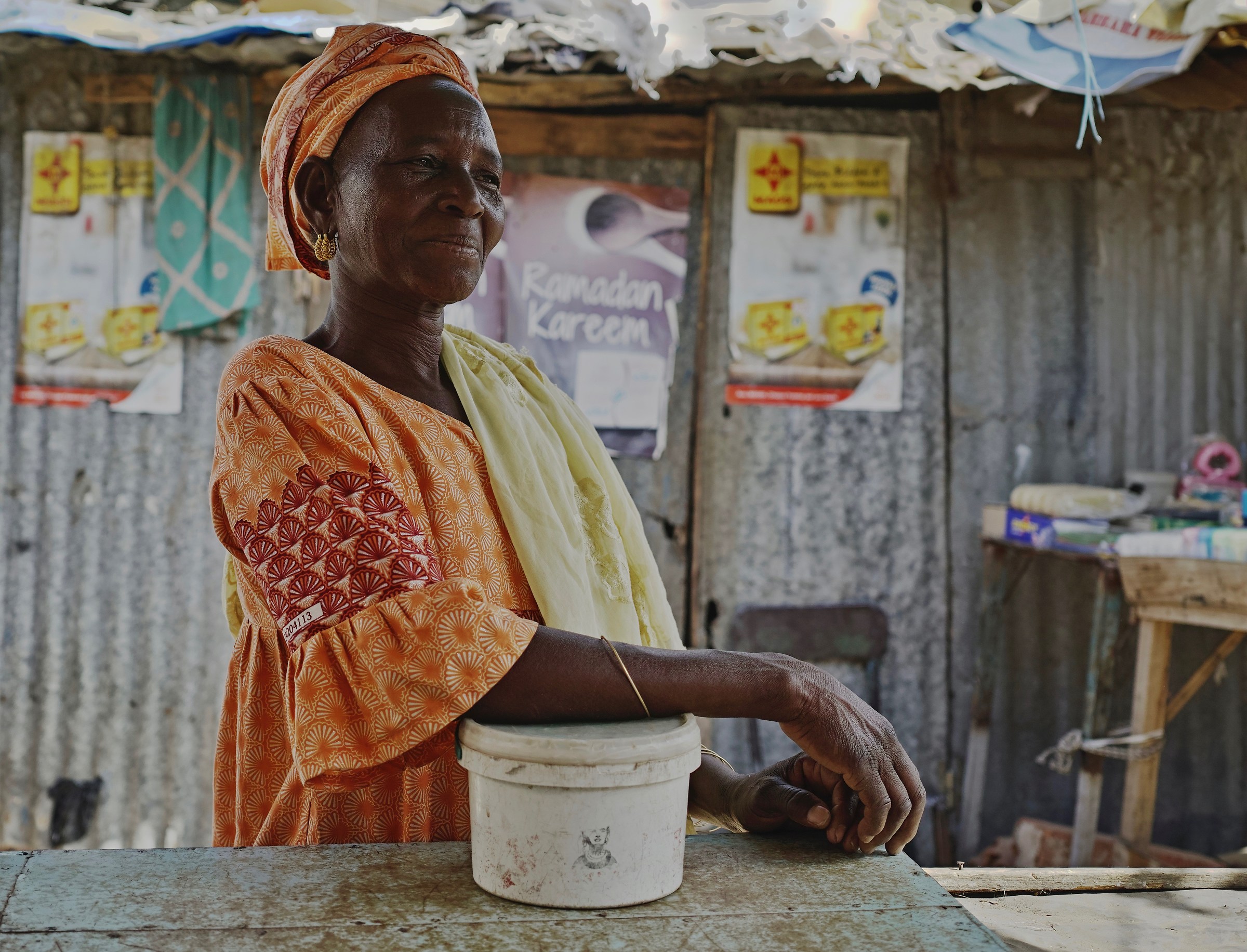 Saleswoman at the market in Louga, Senegal