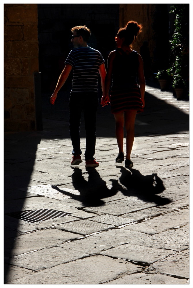 Hand in hand against light