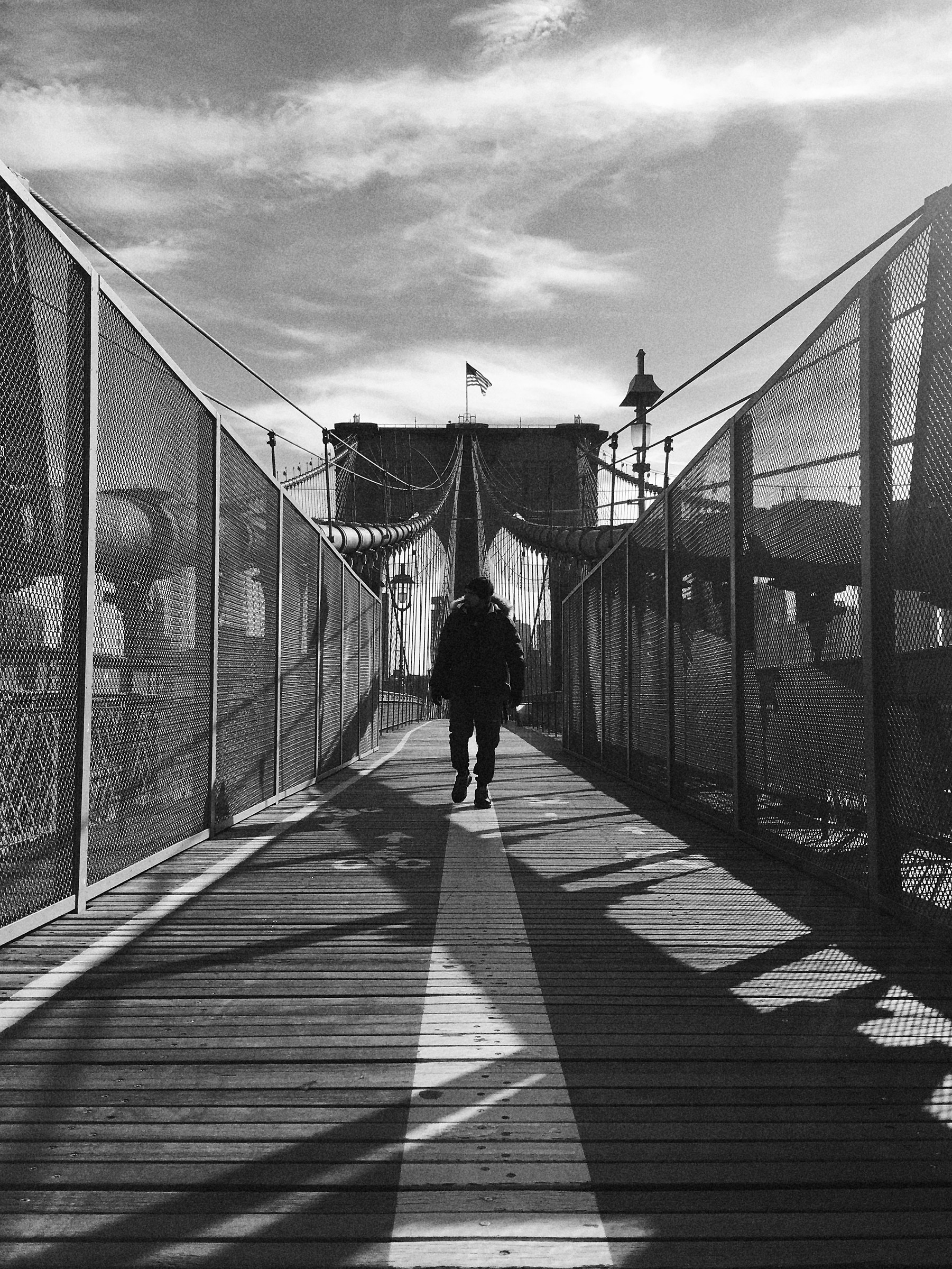 Man on the Brooklyn's Bridge